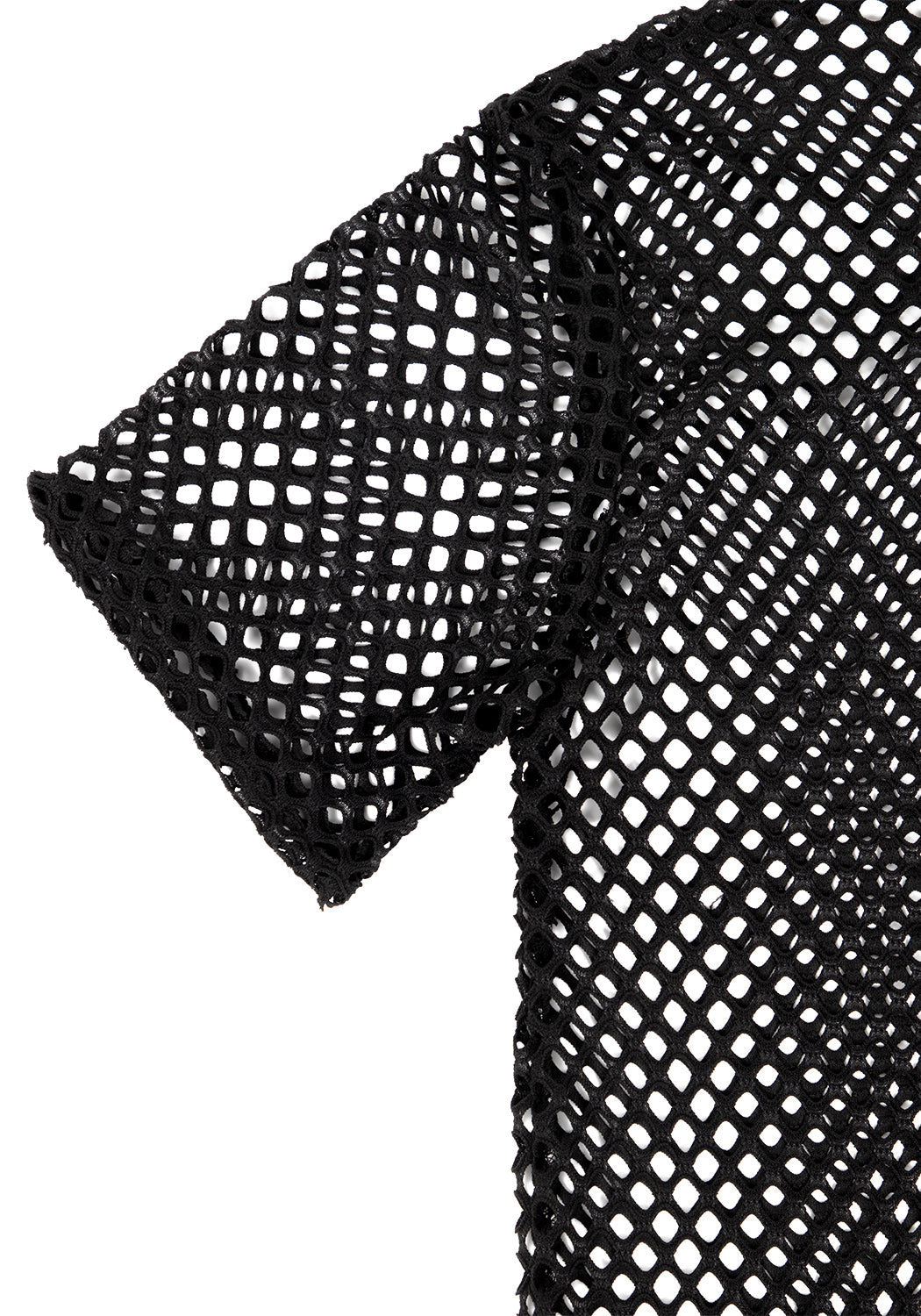 Wide Mesh Oversized T-Shirt with Drop Shoulders & Silver Hardware | Binding