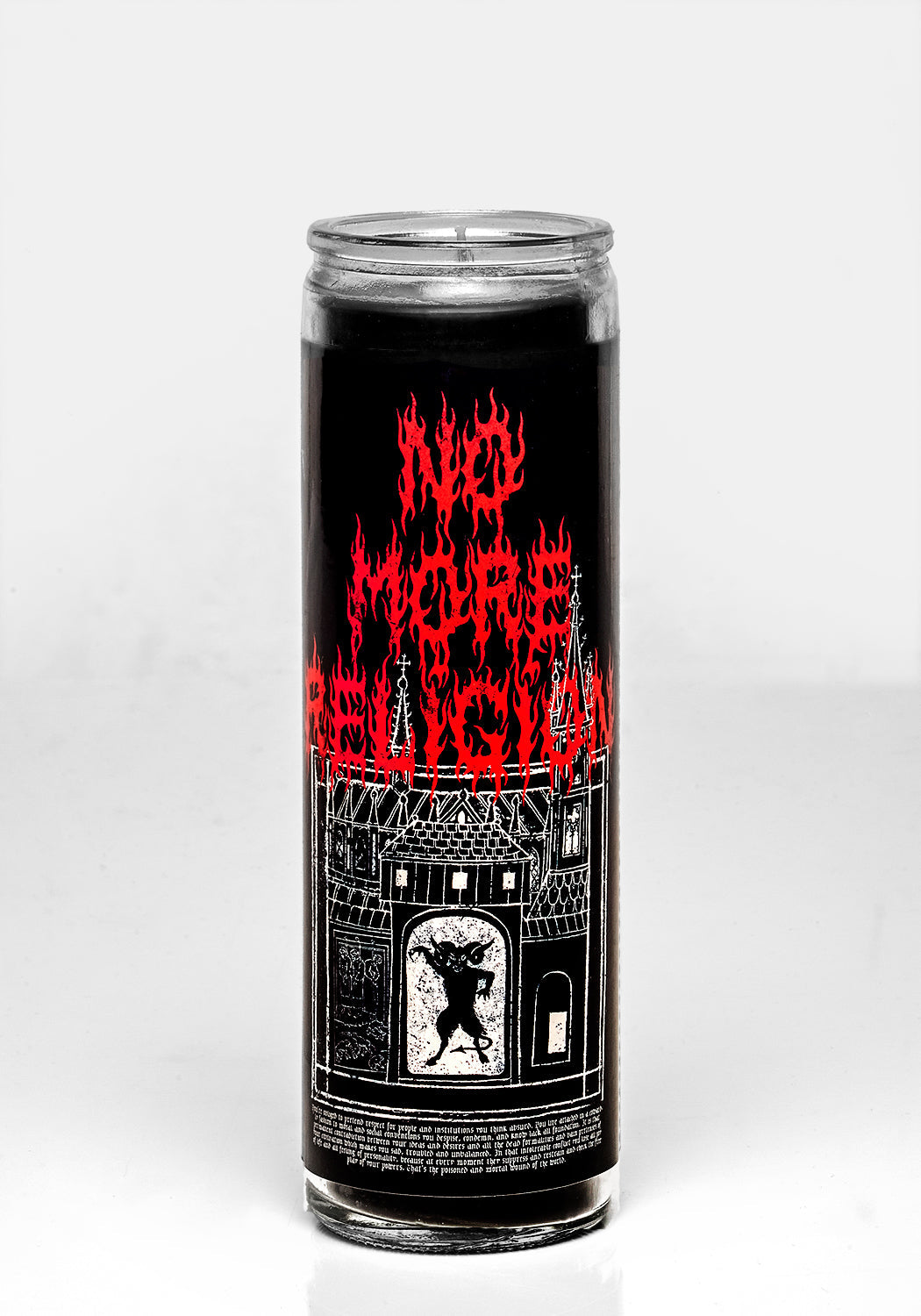 No More Religion Atheist Candle - Black Wax with Vinyl Artwork