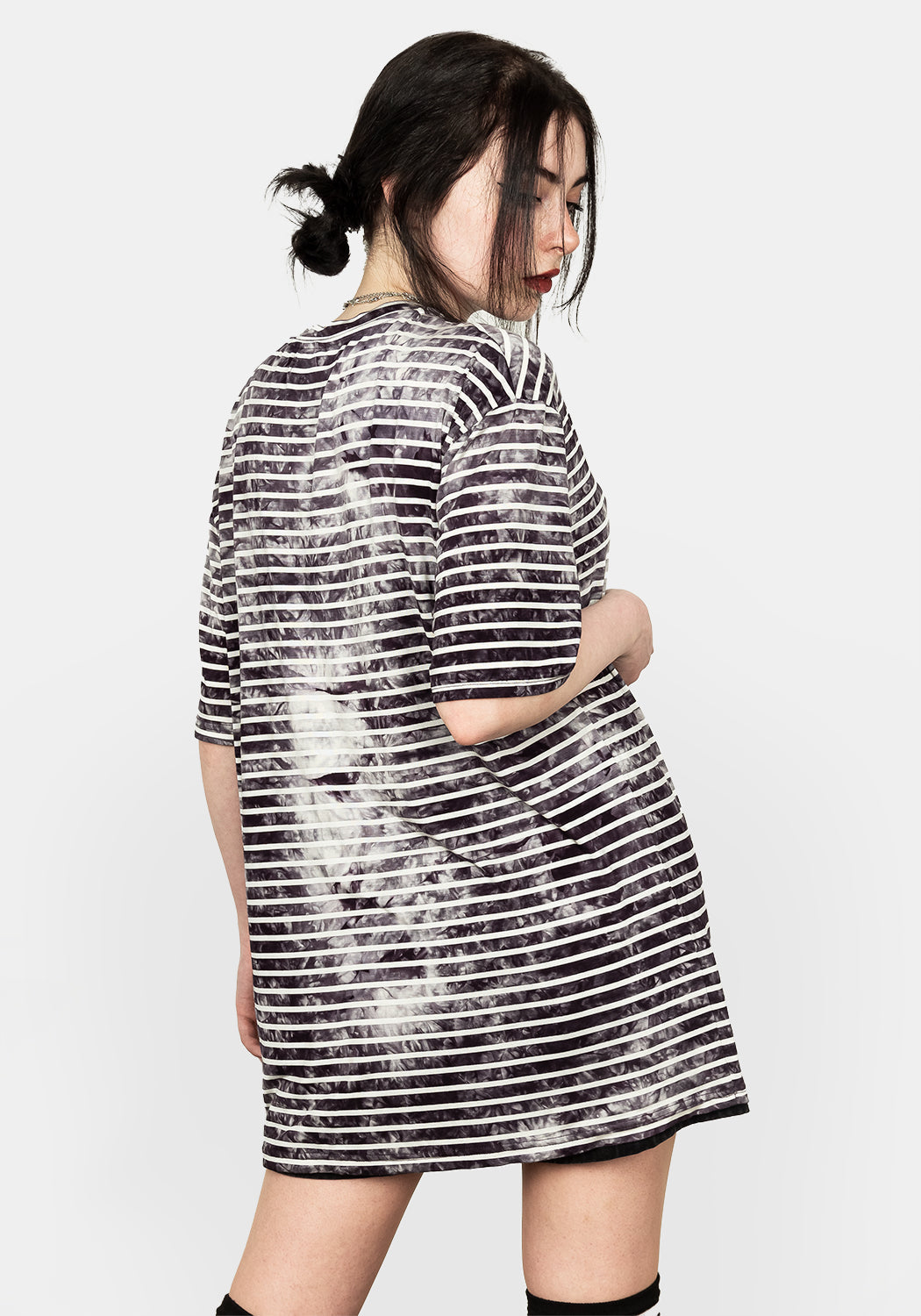 Striped Tie-Dye Oversized T-Shirt for Men & Women | Haze Stripe Tee