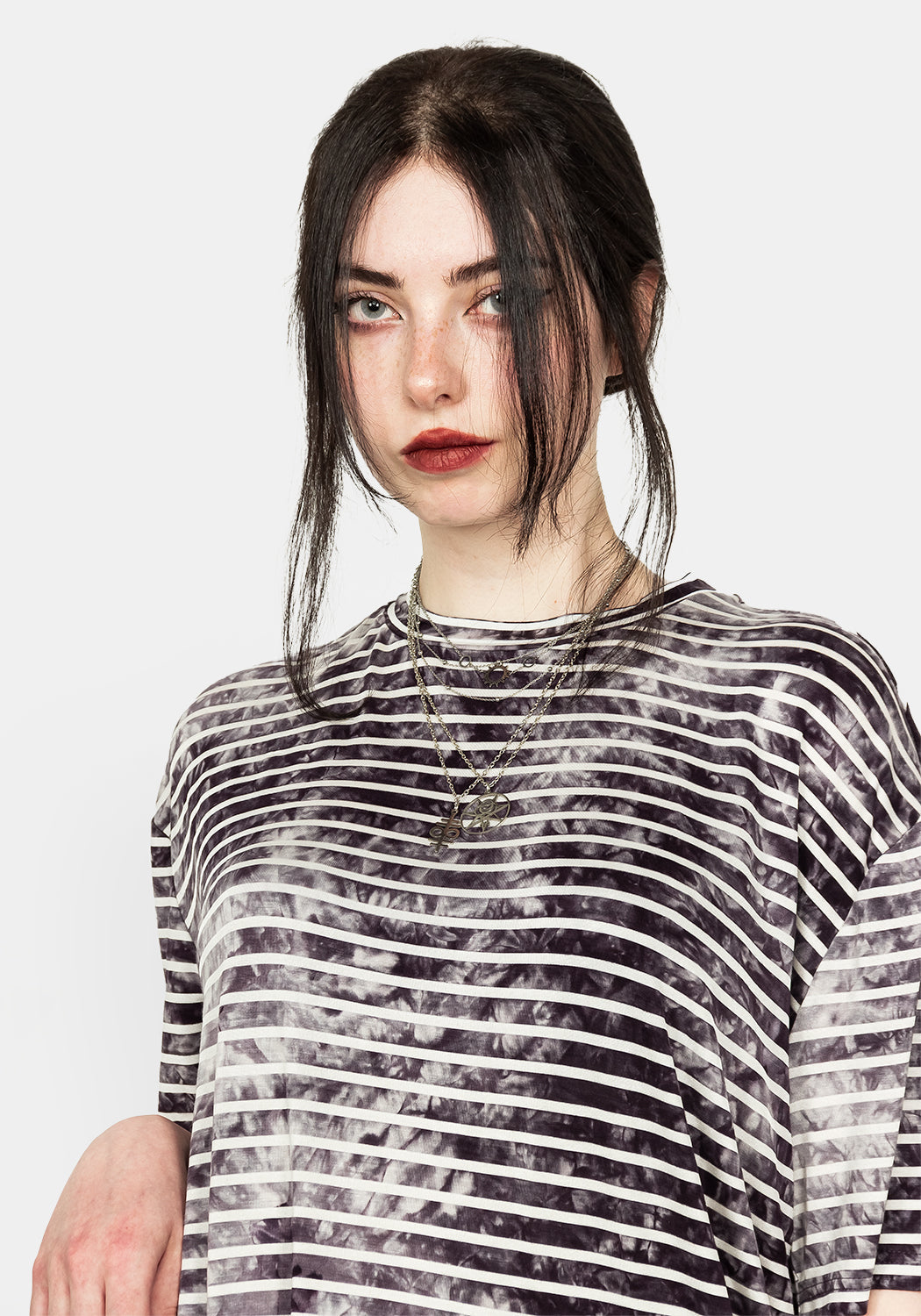 Striped Tie-Dye Oversized T-Shirt for Men & Women | Haze Stripe Tee