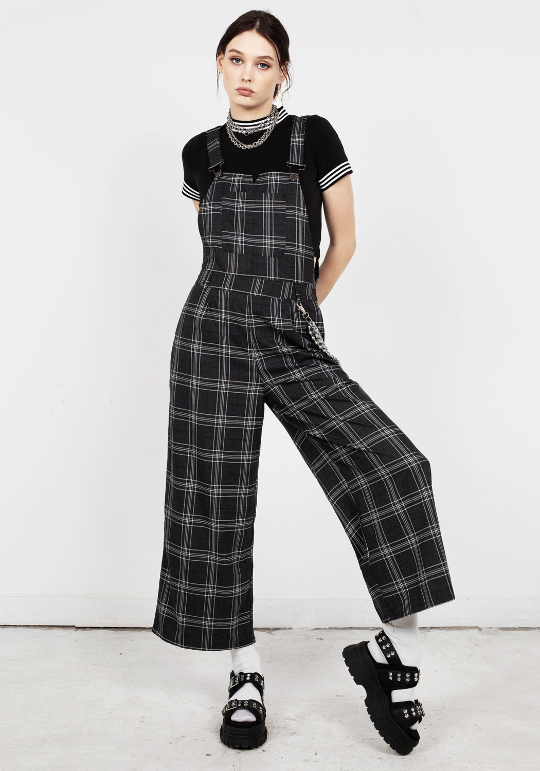 Wide Leg Dungarees with Adjustable Straps & Pockets | Gonzo