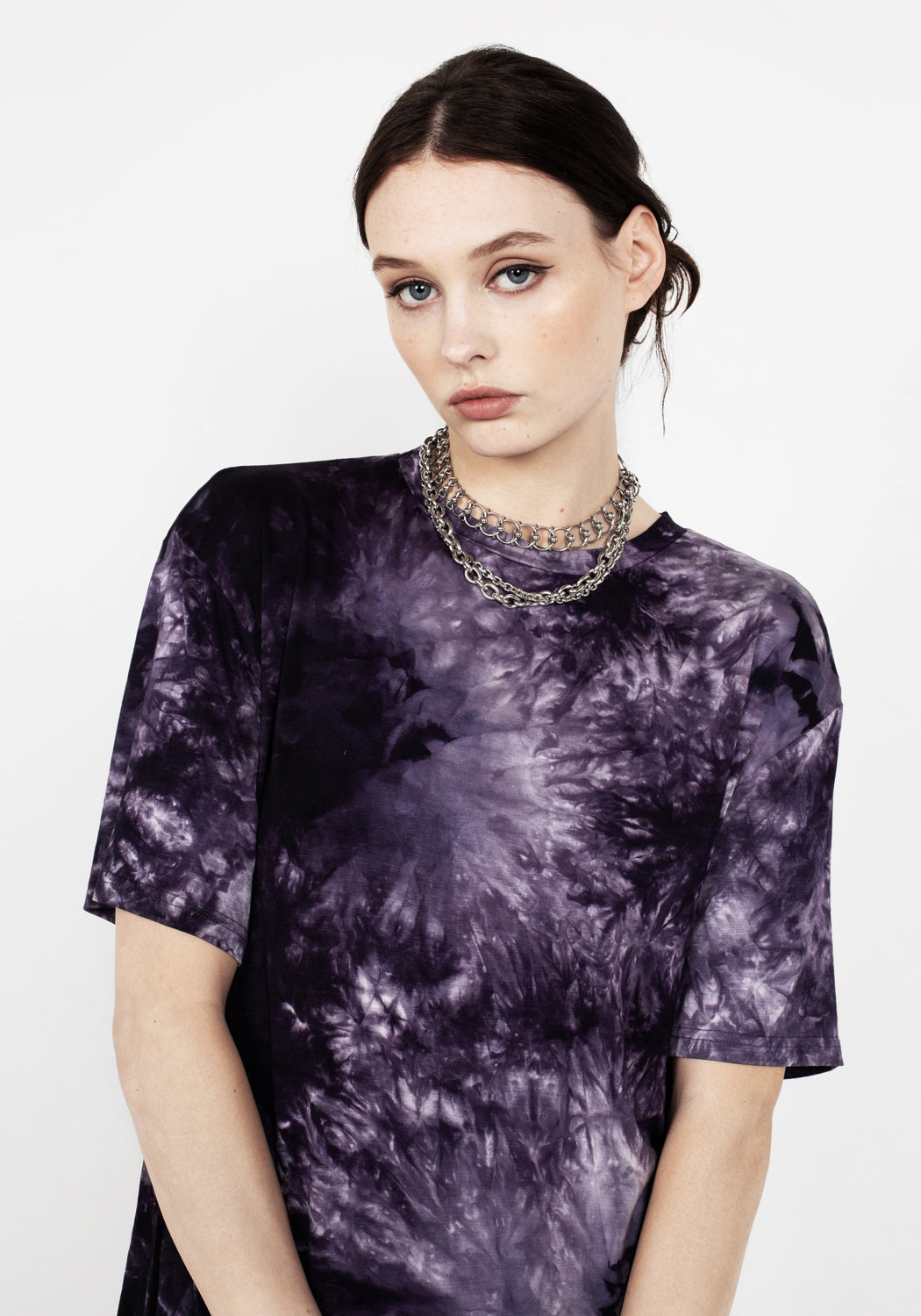 Purple Tie-Dye Oversized T-Shirt for Men & Women | Relaxed Fit