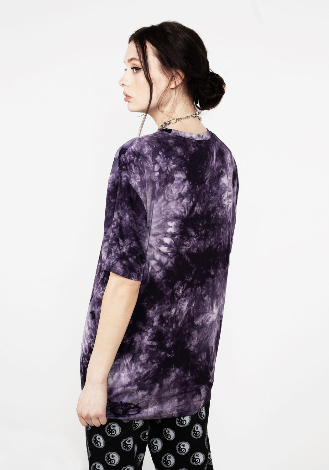 Purple Tie-Dye Oversized T-Shirt for Men & Women | Relaxed Fit