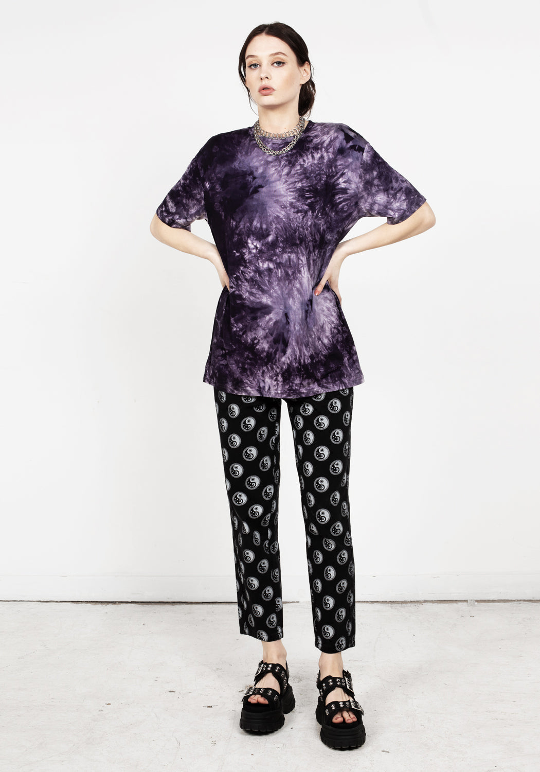 Purple Tie-Dye Oversized T-Shirt for Men & Women | Relaxed Fit