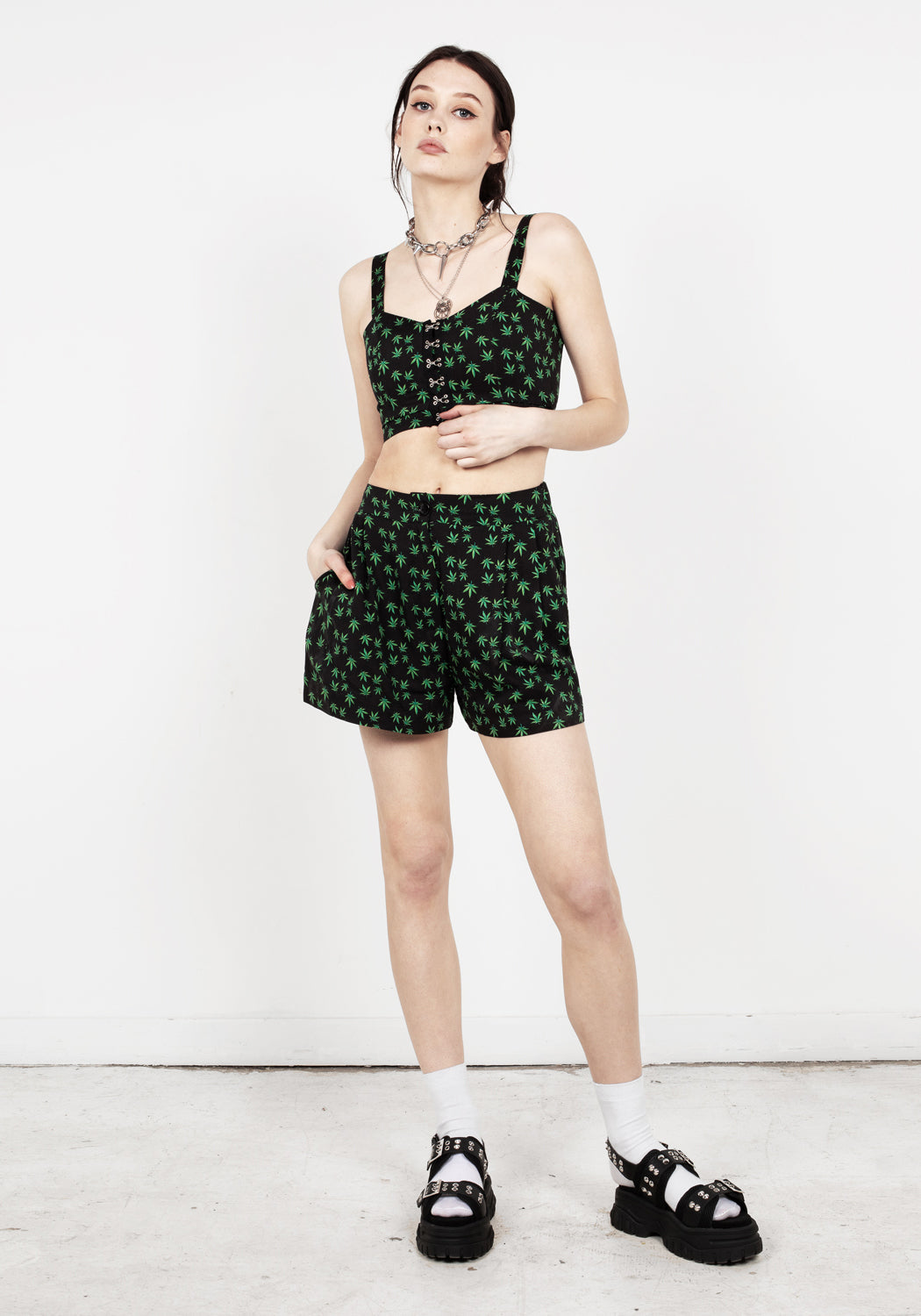 Flowy Mary Jane Print Shorts with Pockets | High-Waisted & Comfortable