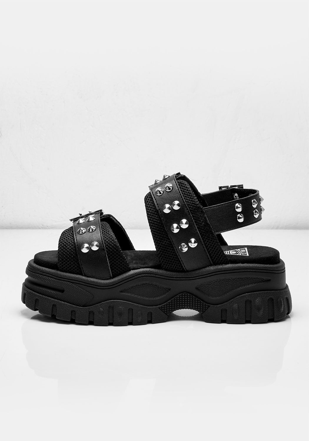 Chunky Platform Sandals with Adjustable Straps & Silver Studs | Transcend