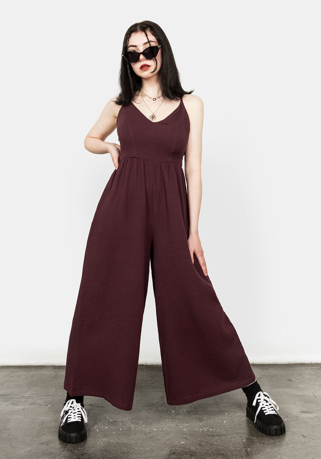 Strappy Jumpsuit with Pentagram Back & Wide Leg | SUNNA