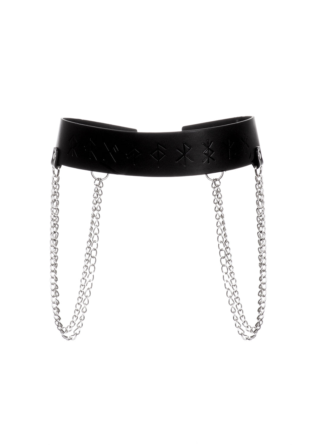 Gothic Chain Waist Belt with Studs & Rune Artwork | DOMINATION