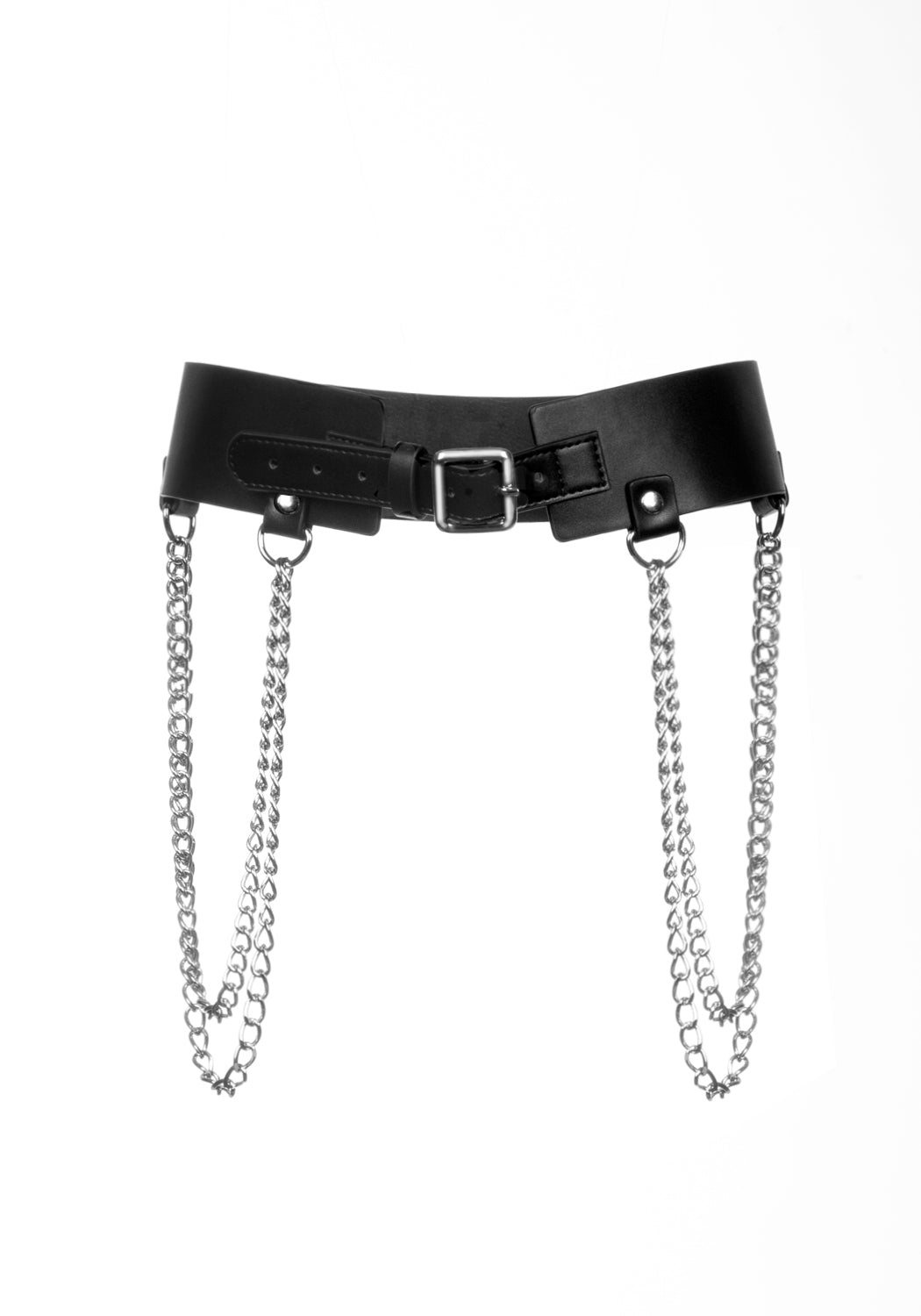 Gothic Chain Waist Belt with Studs & Rune Artwork | DOMINATION