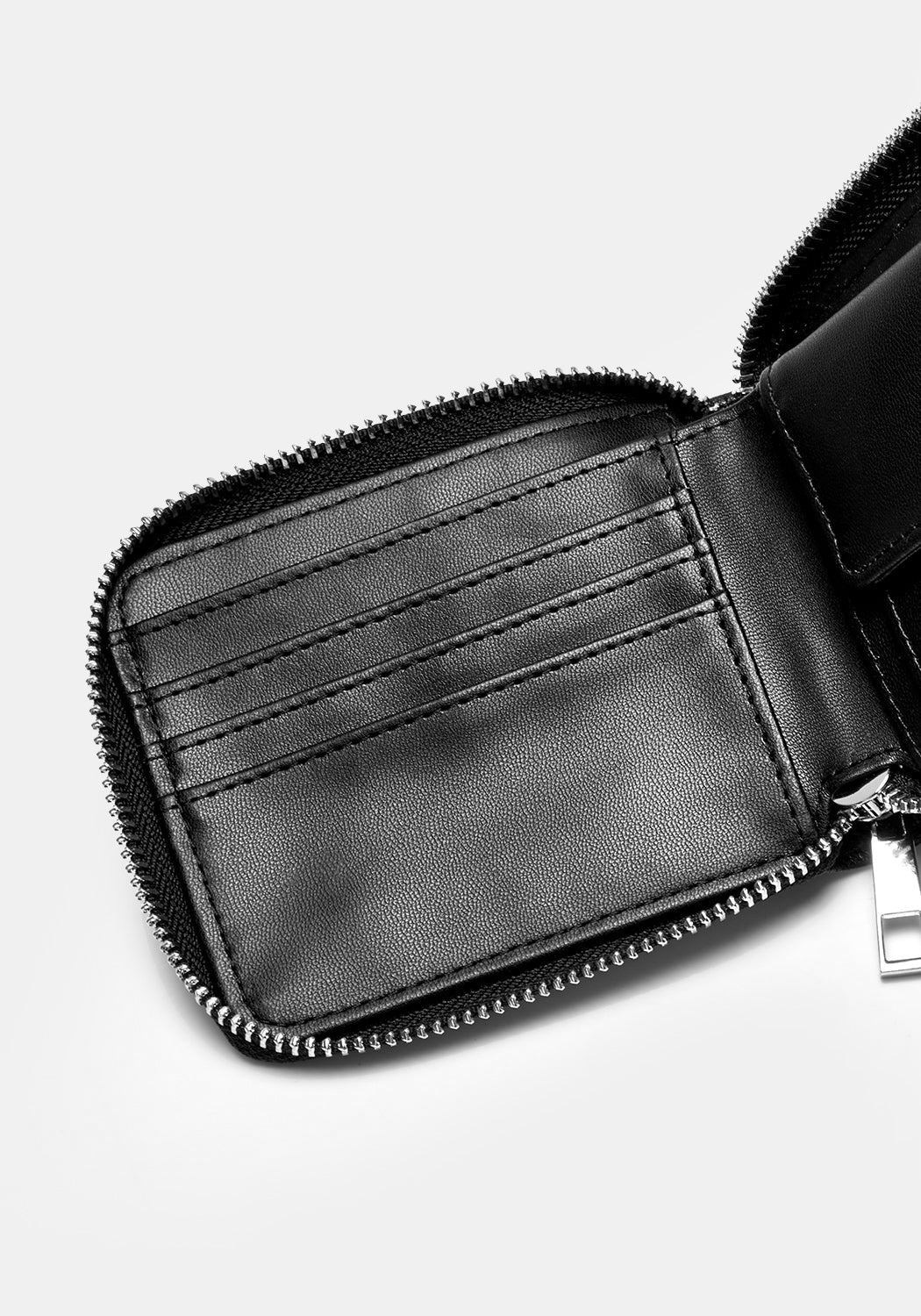 Skull Design Faux Leather Zip-Around Wallet | DIS WALLET