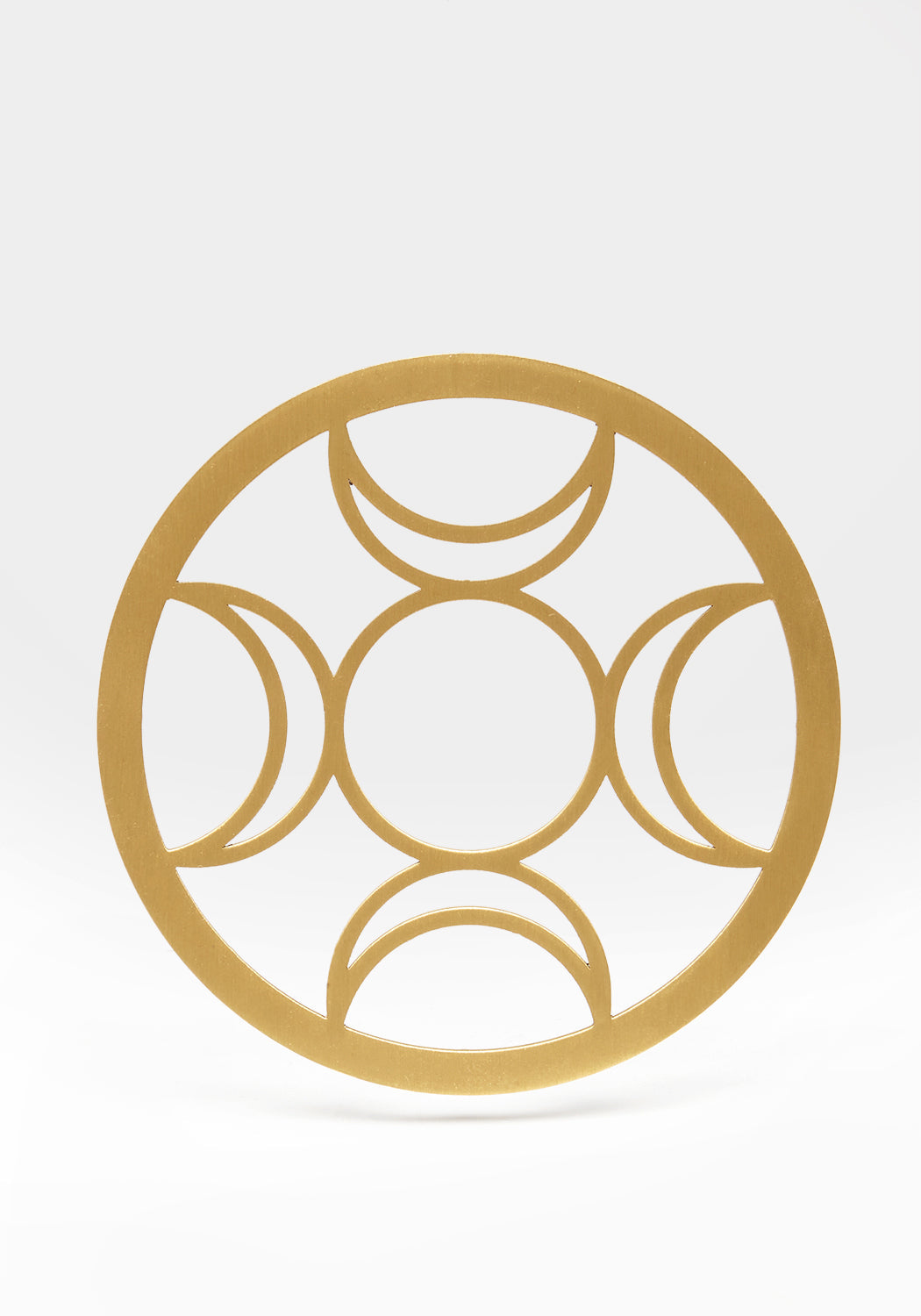 Brass Triple Moon Coaster with Non-Slip Feet | Wiccan & Pagan Gift