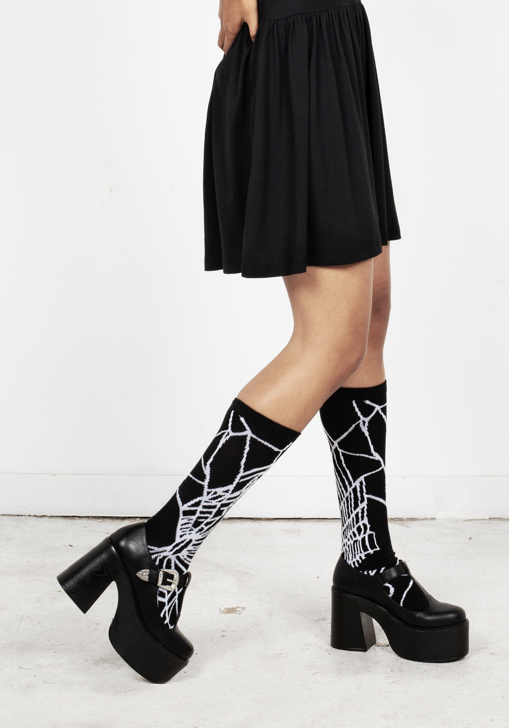 Spider Web Design Long Socks - Stretchy & Comfortable