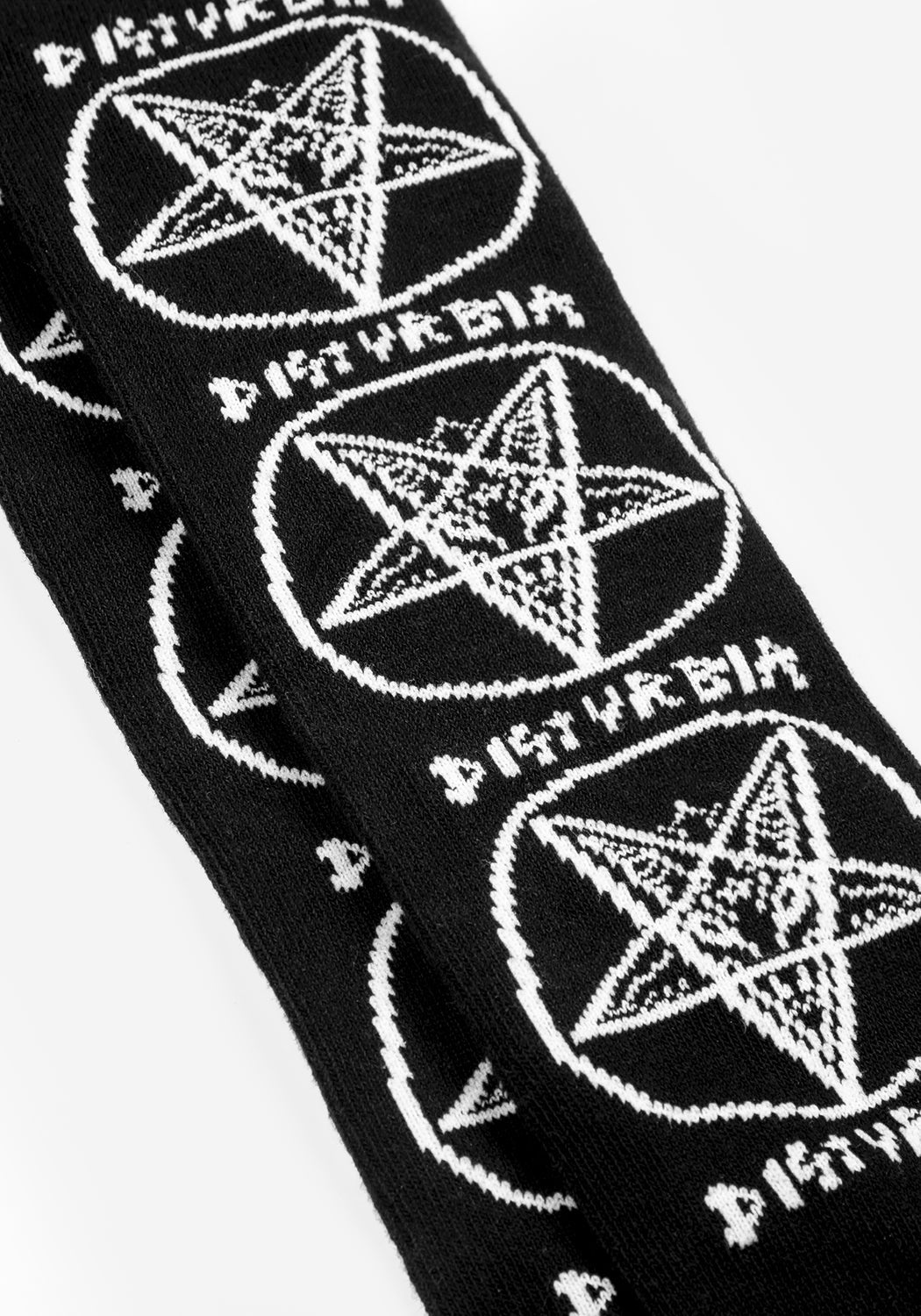 Pentagram Print Long Socks for Men | Goetic Stretchy Cotton Blend