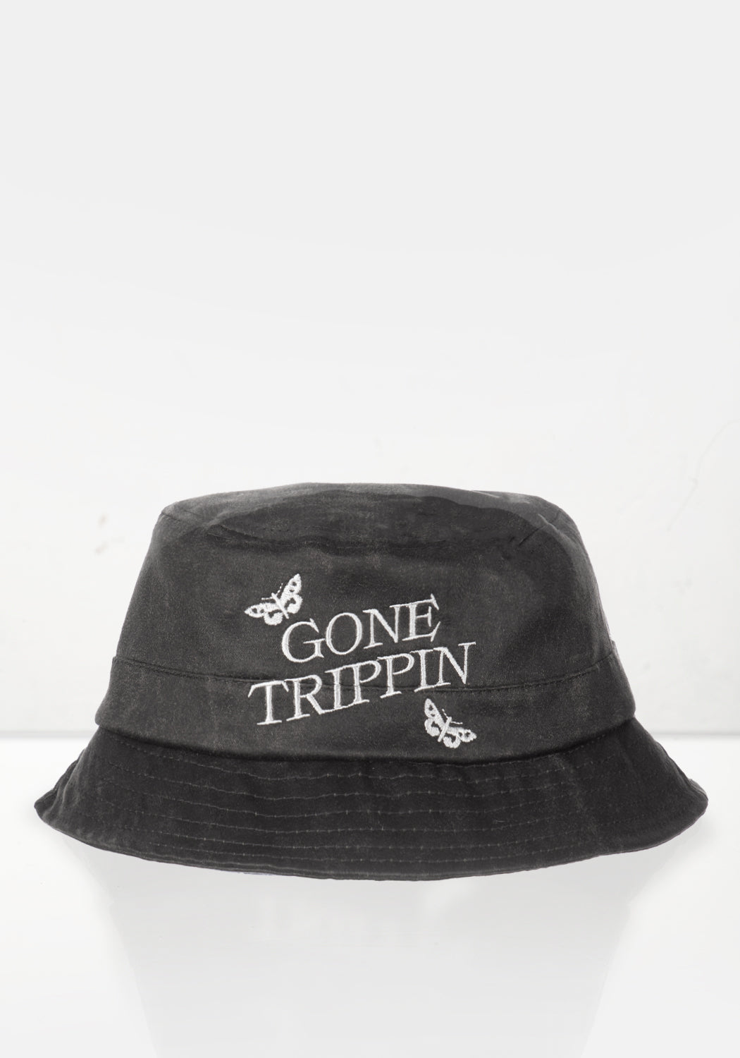 90s Washed Bucket Hat with Embroidery & Sweatband | Trippin
