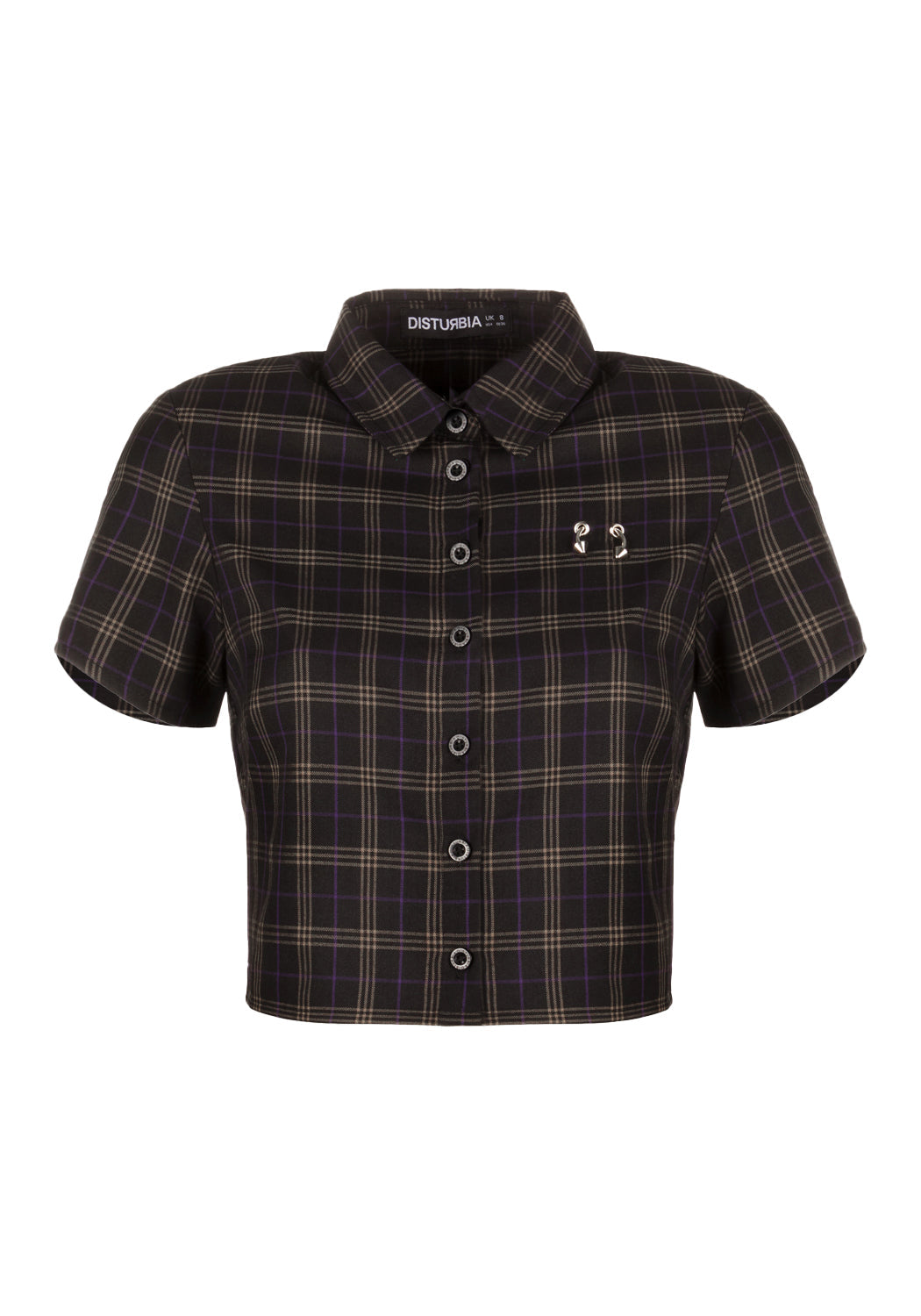 Check Crop Shirt with Hardware Detail & Button-Up | Jinx Co Ord Top