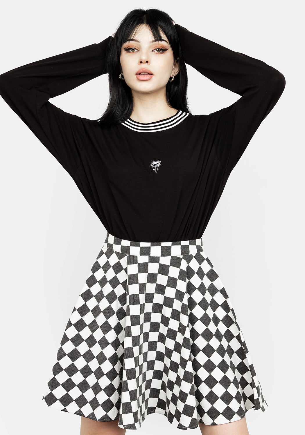 Checkerboard Skater Skirt - Mini Length & Full Circle Cut | Nitro
