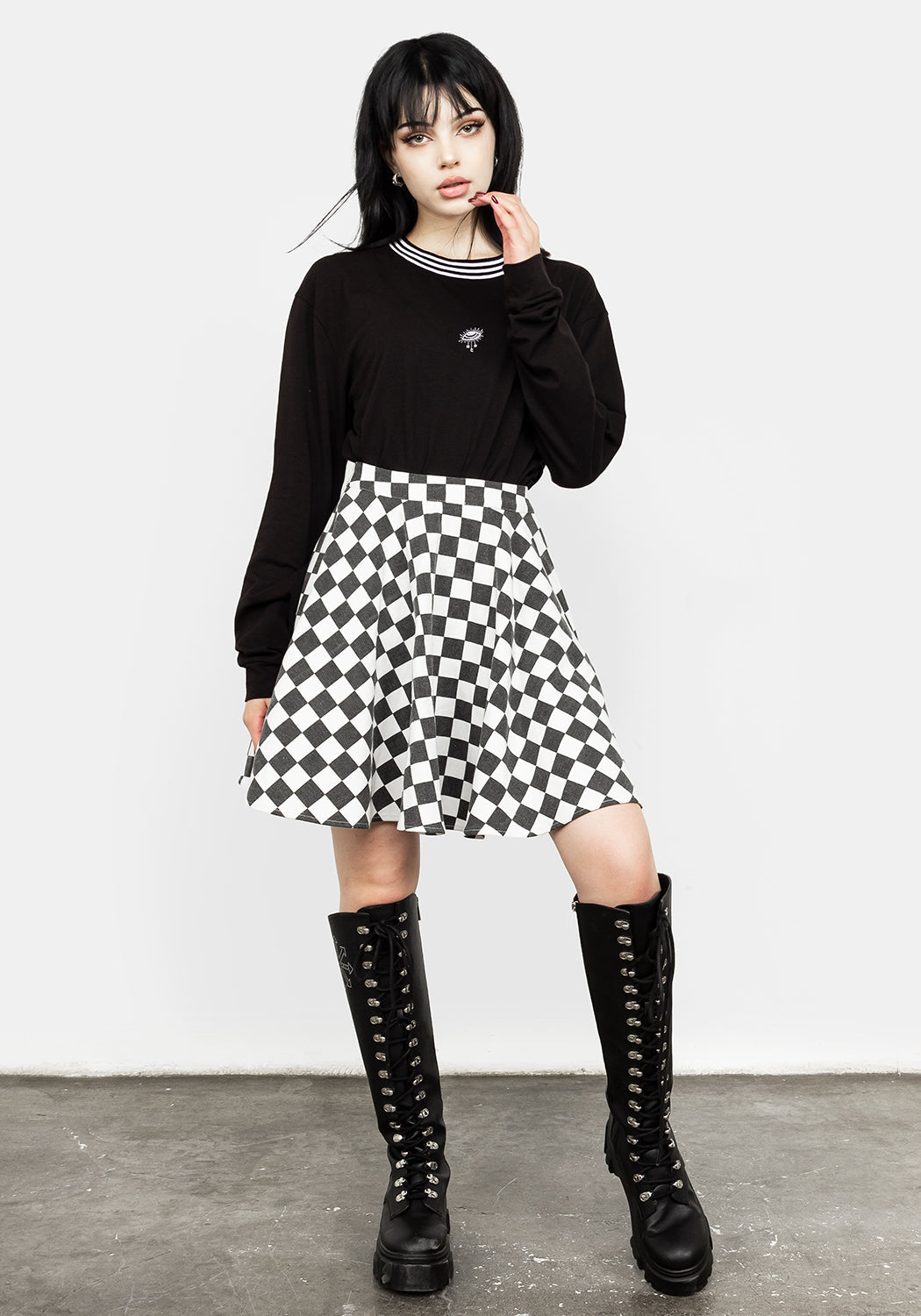 Checkerboard Skater Skirt - Mini Length & Full Circle Cut | Nitro