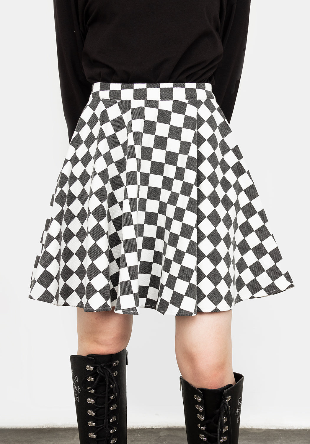 Checkerboard Skater Skirt - Mini Length & Full Circle Cut | Nitro