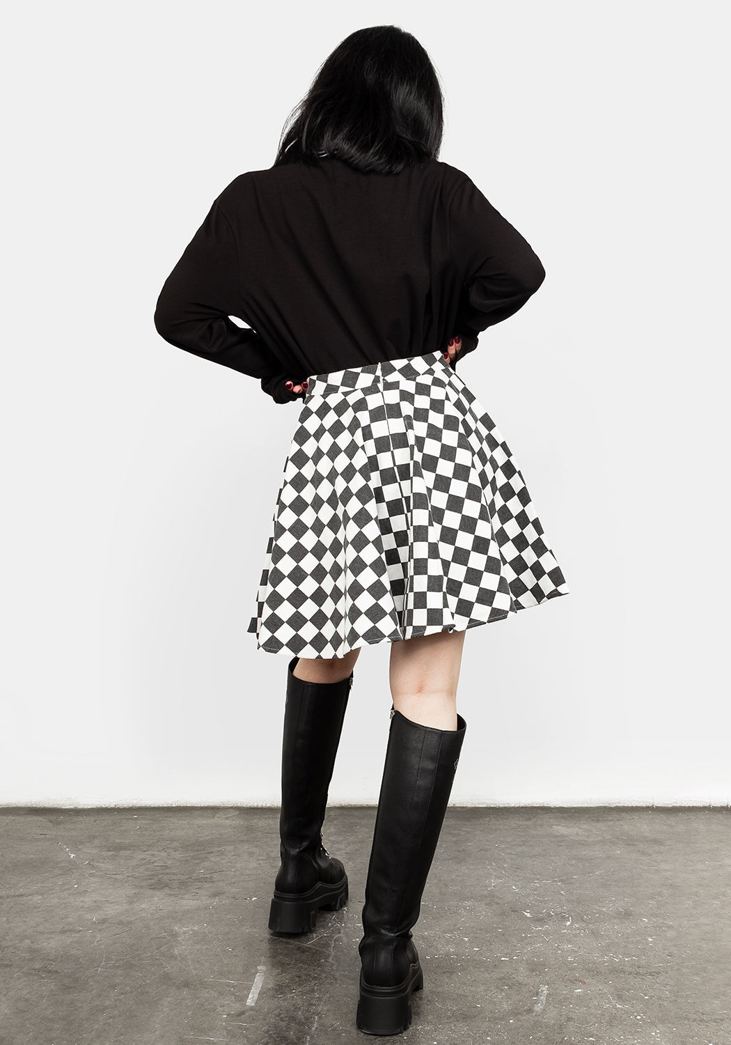 Checkerboard Skater Skirt - Mini Length & Full Circle Cut | Nitro