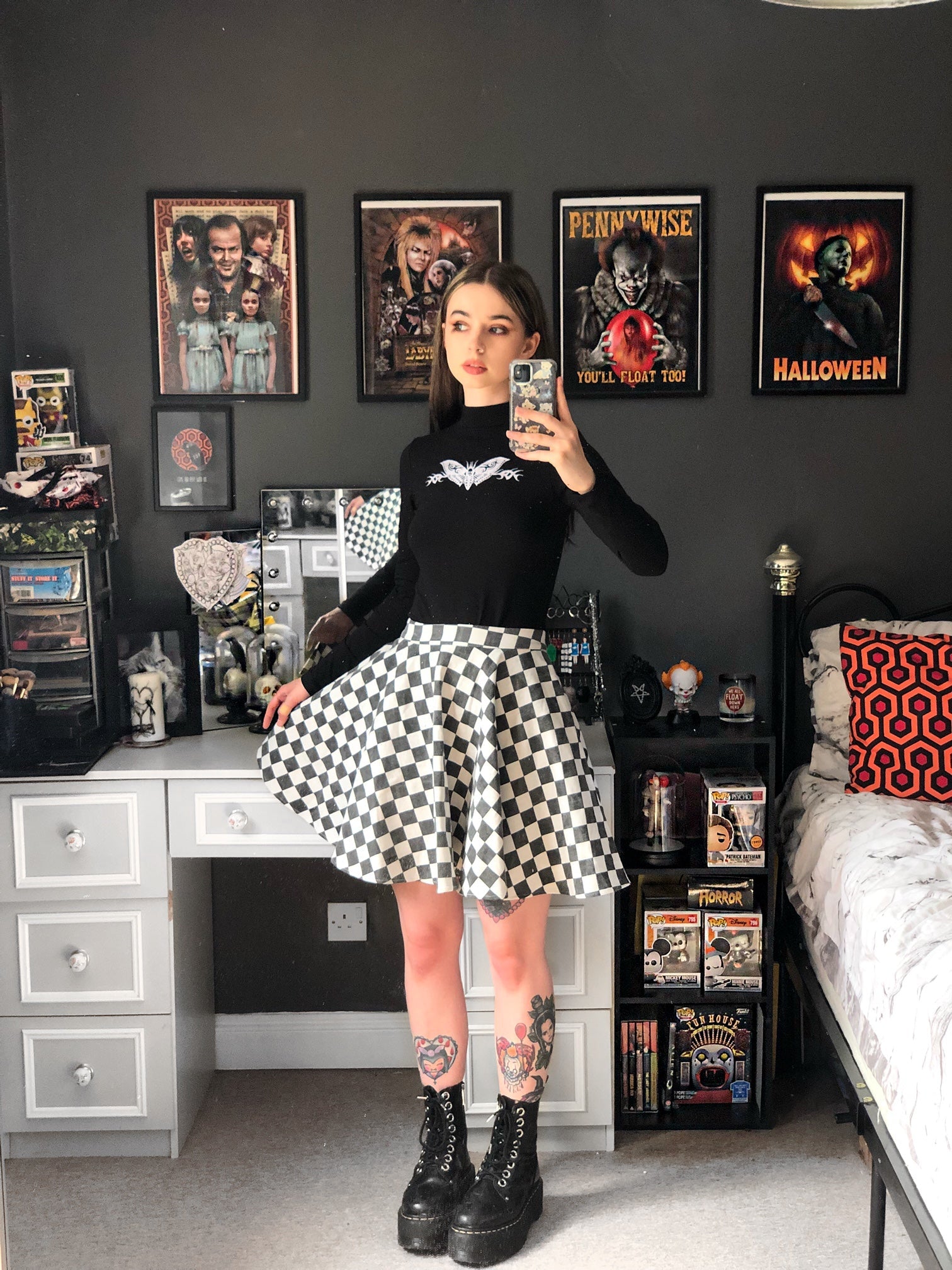Checkerboard Skater Skirt - Mini Length & Full Circle Cut | Nitro