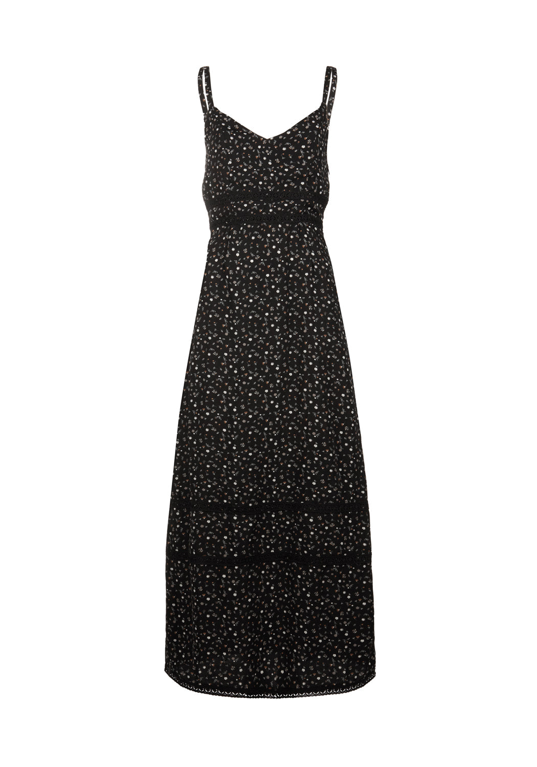 Floral Print Cami Maxi Dress with Lace Trim | Moonseed