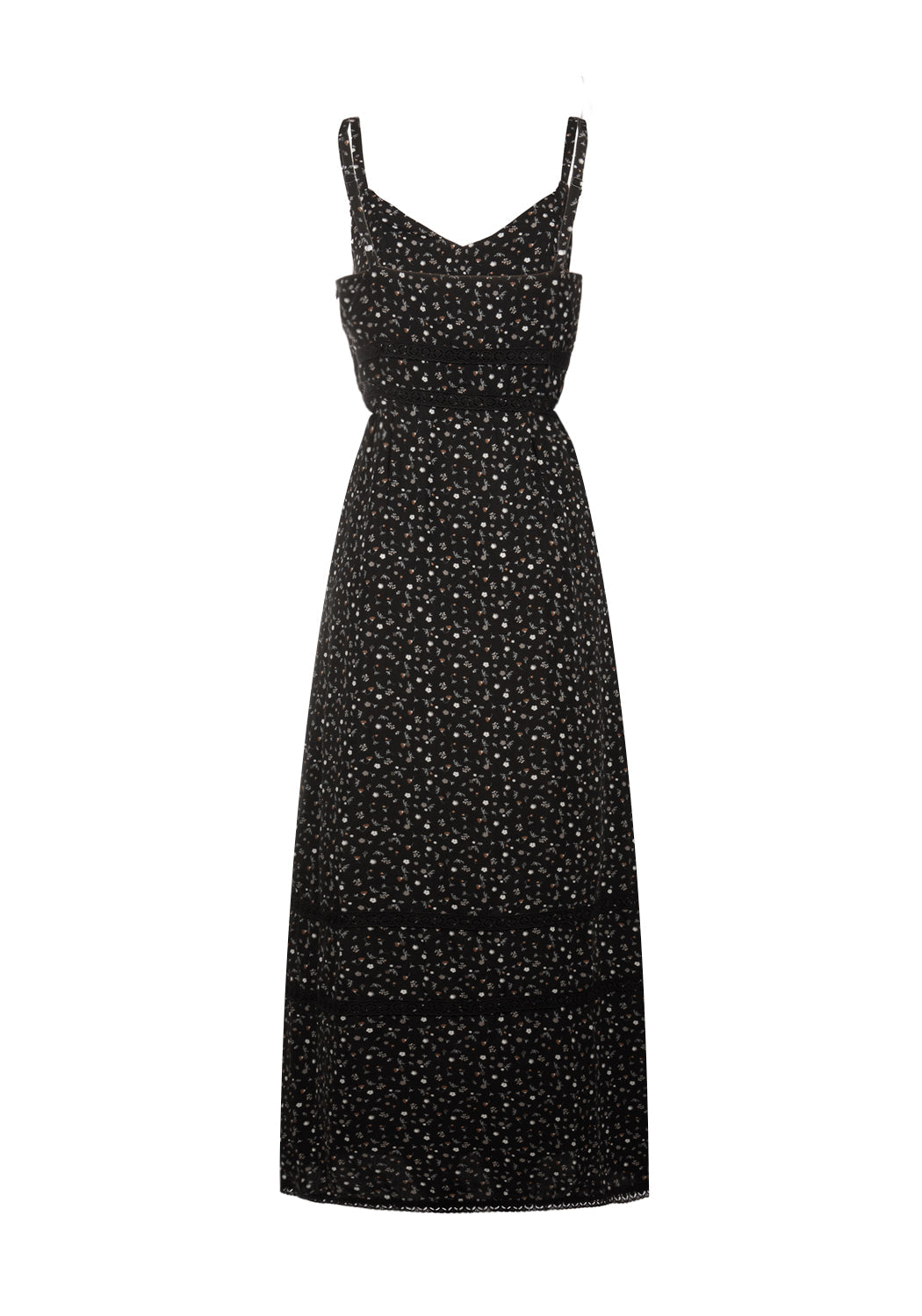 Floral Print Cami Maxi Dress with Lace Trim | Moonseed