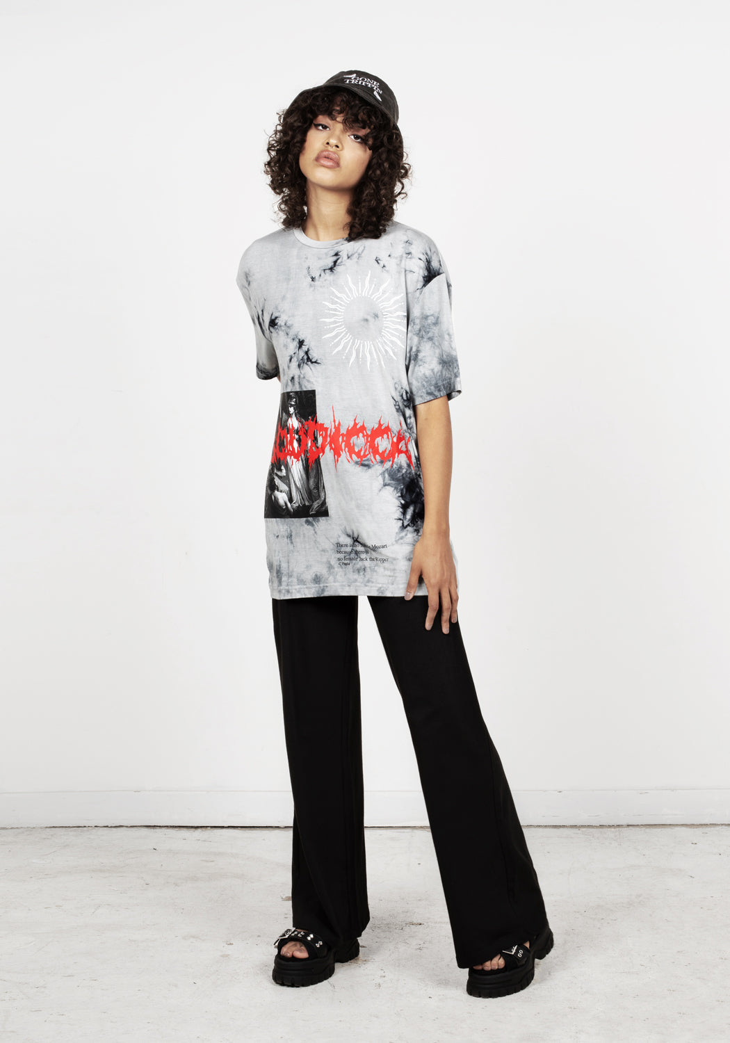 Oversized Tie Dye T-Shirt with Boudicca Artwork | Vengeance Tee