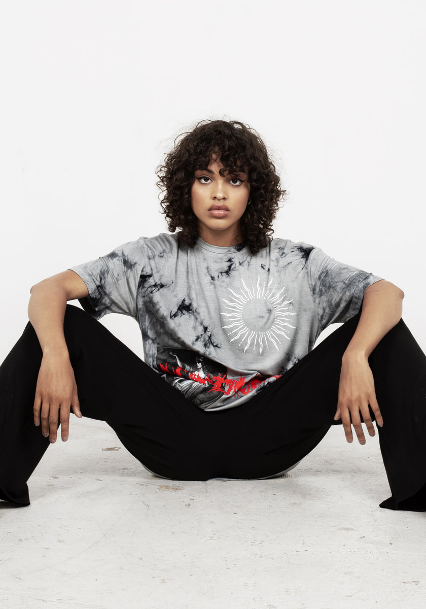 Oversized Tie Dye T-Shirt with Boudicca Artwork | Vengeance Tee