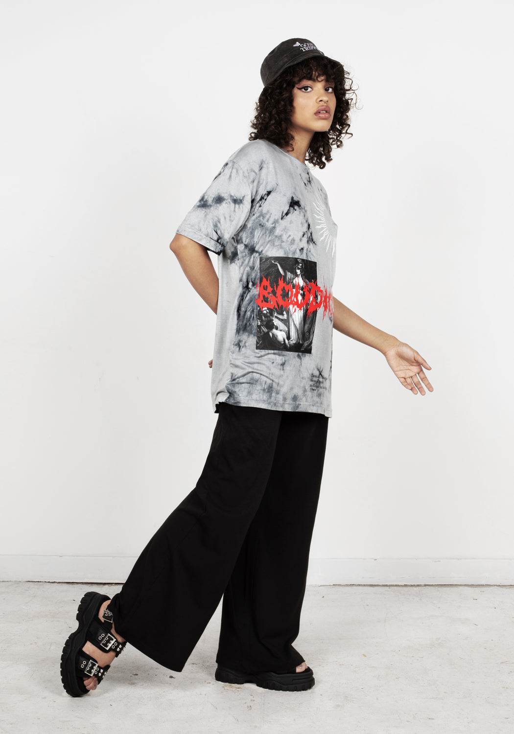 Oversized Tie Dye T-Shirt with Boudicca Artwork | Vengeance Tee