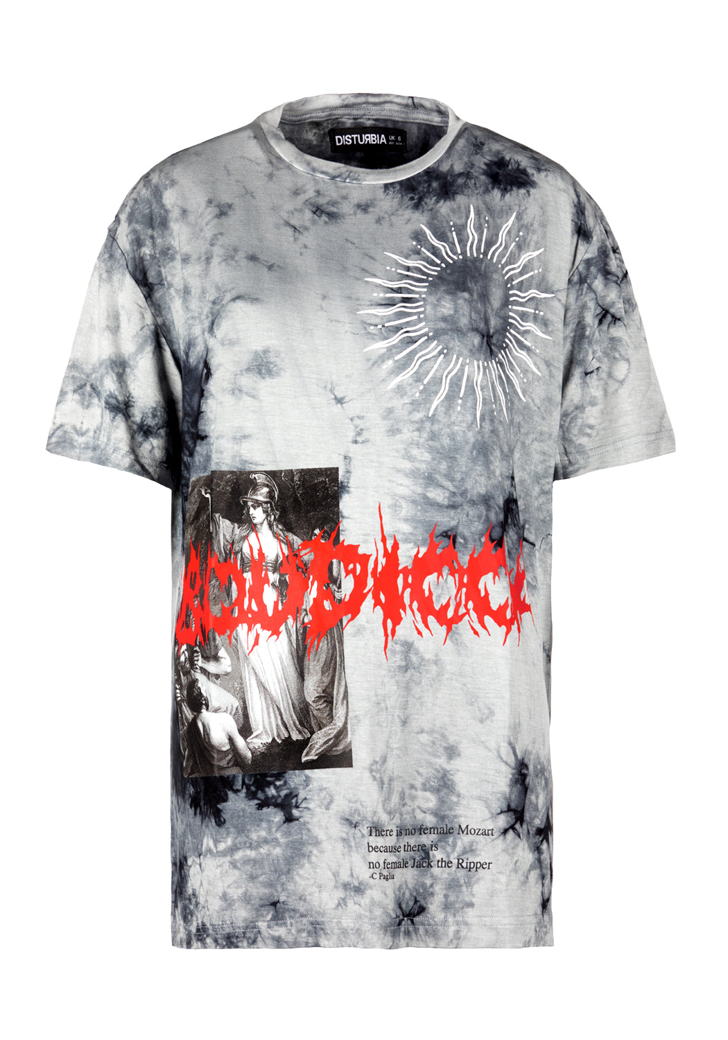Oversized Tie Dye T-Shirt with Boudicca Artwork | Vengeance Tee