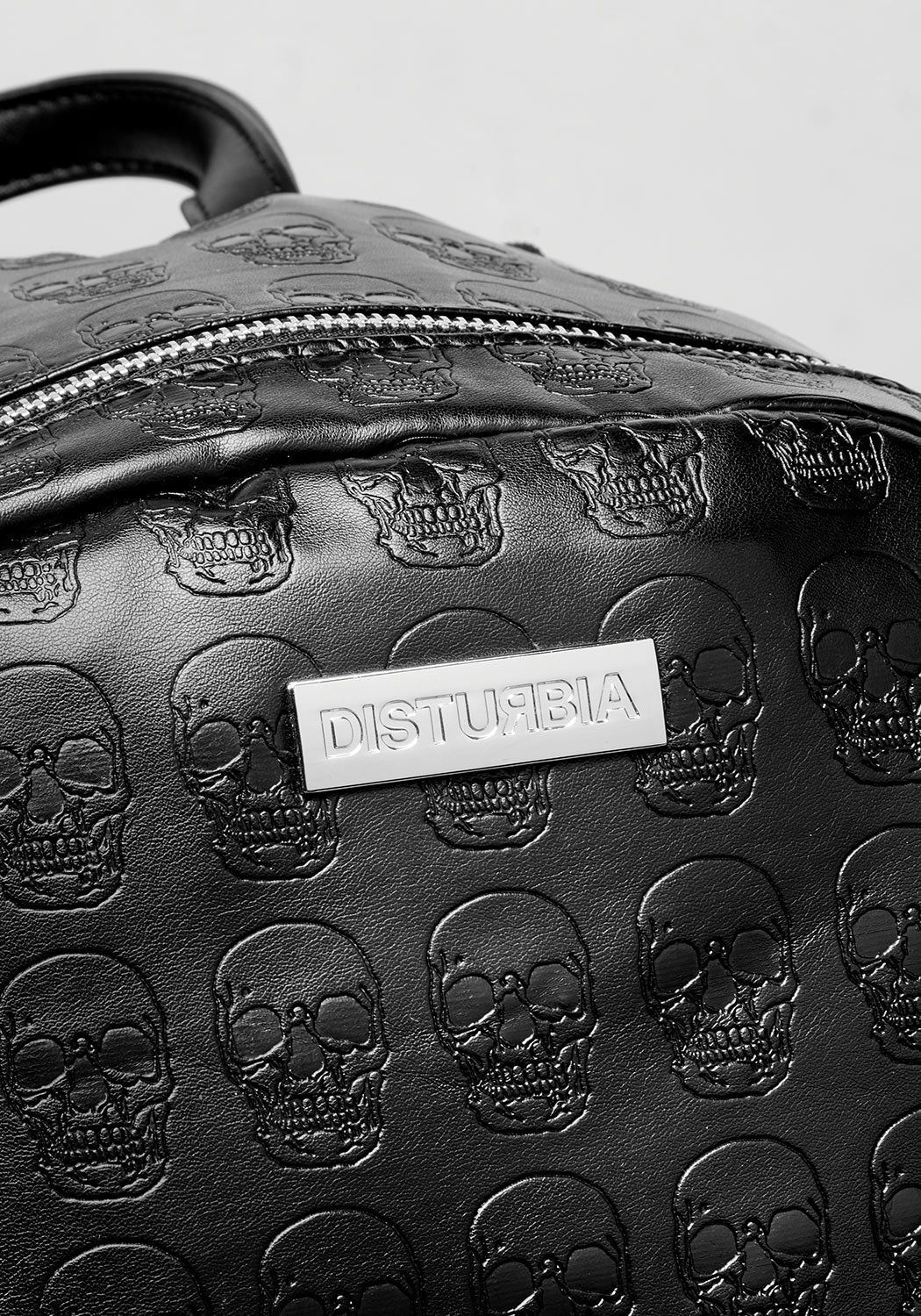 Gothic Skull Backpack - Faux Leather with Debossed Design & Adjustable Straps