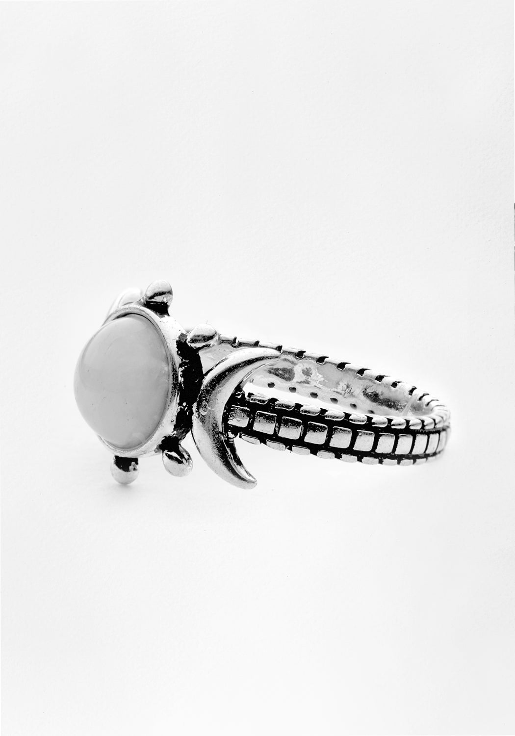 Moonstone Triple Moon Ring for Divine Feminine Energy | Silver Plated
