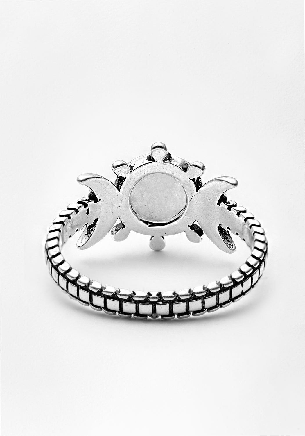 Moonstone Triple Moon Ring for Divine Feminine Energy | Silver Plated