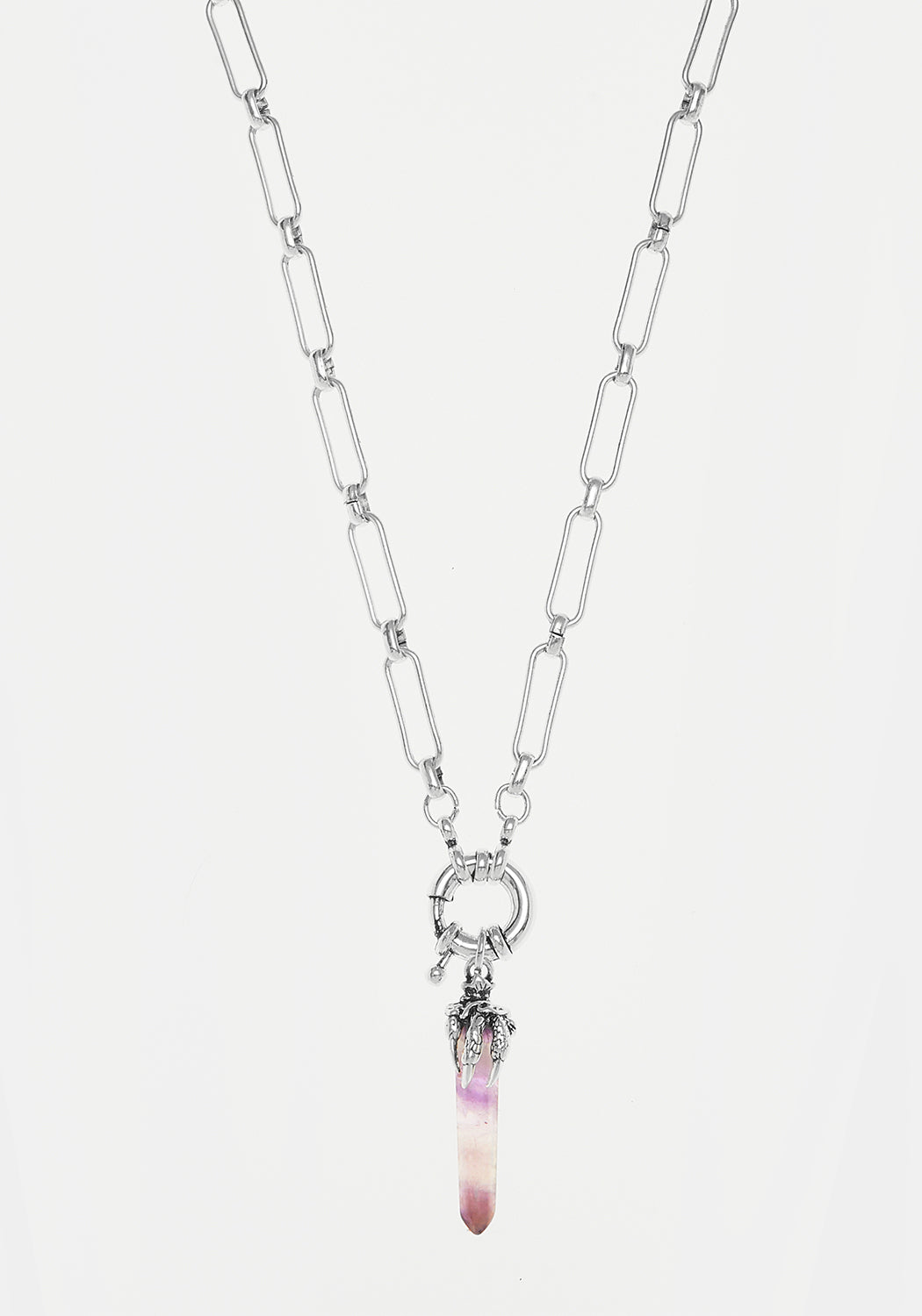 Amethyst Necklace with Silver Talon Pendant | Healing Crystal Jewelry