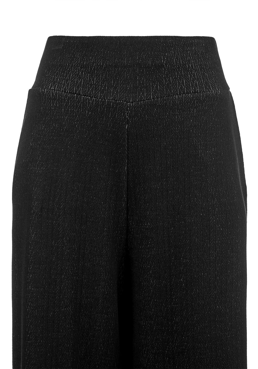 Black Pointelle Lounge Pants with Wide Legs & Pockets | Morana
