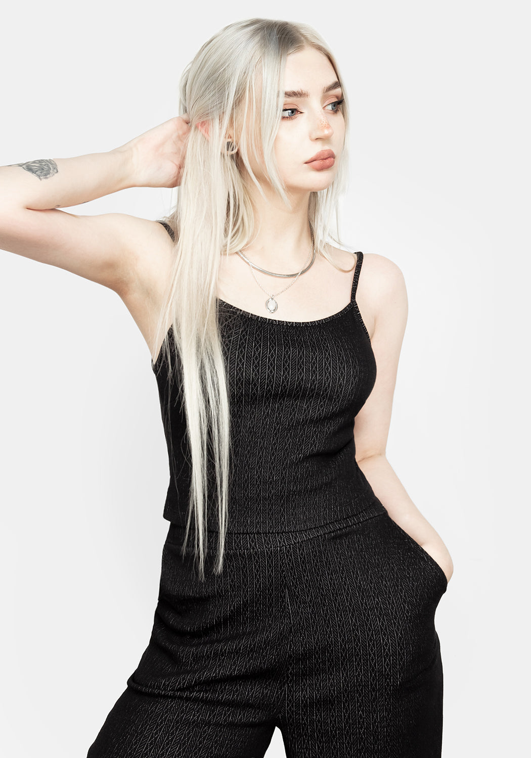 Black Pointelle Lounge Cami with Bust Darts | Morana