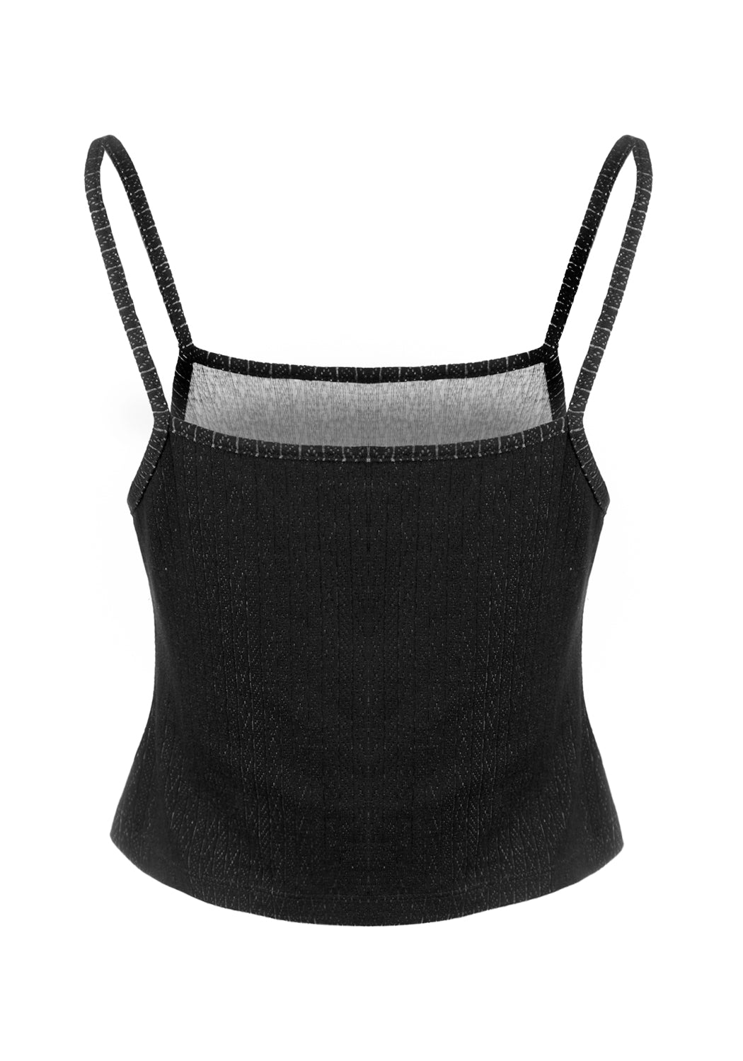 Black Pointelle Lounge Cami with Bust Darts | Morana
