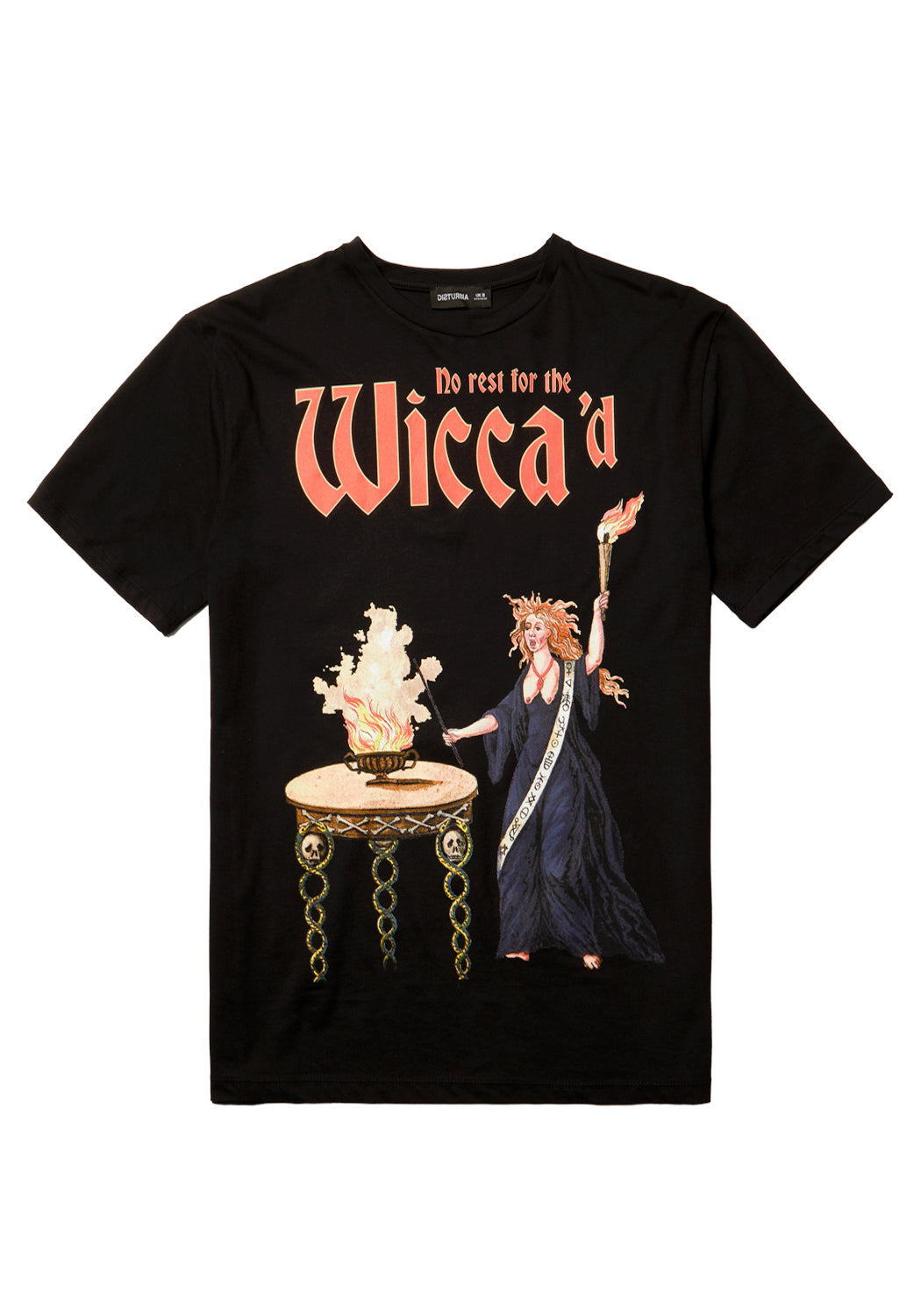 Wicca Oversized Cotton Tee with Demonology Print | Gender-Neutral