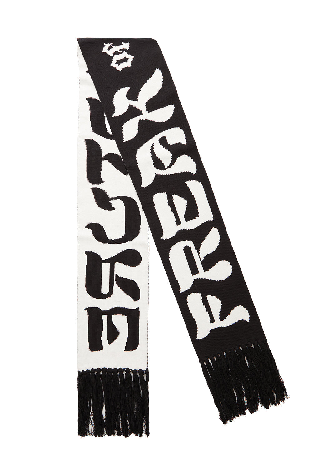 Chunky Black & White Football Scarf - Freak of Nature Design | Reversible Cotton-Blend