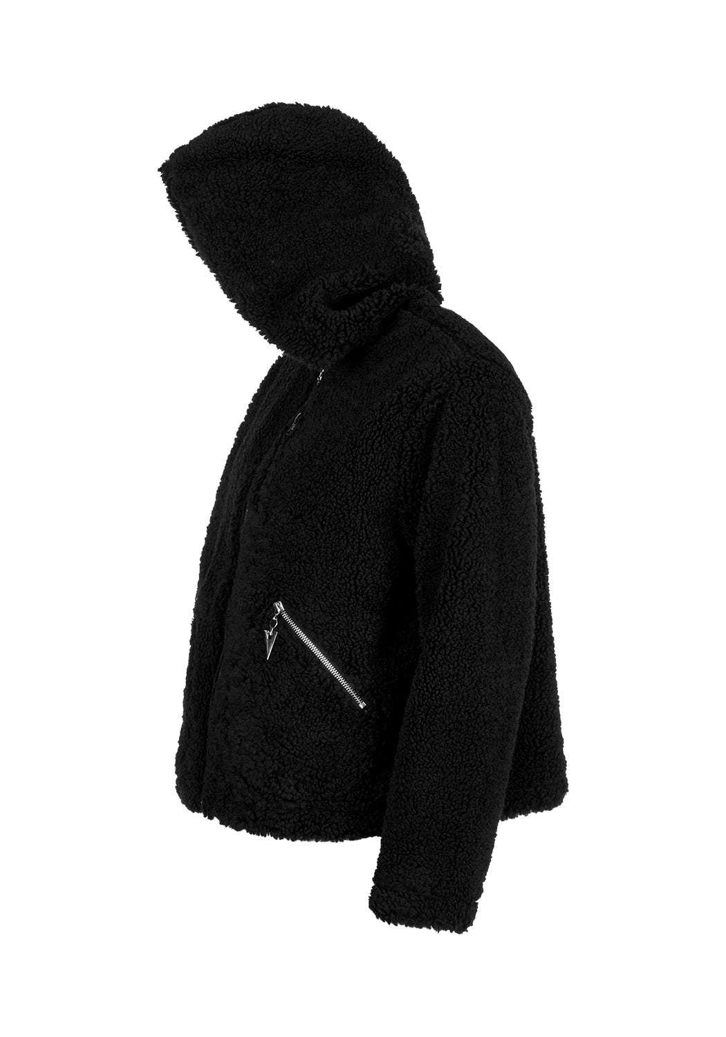 Oversized Teddy Jacket with Hood & Zip Pockets | Noctule
