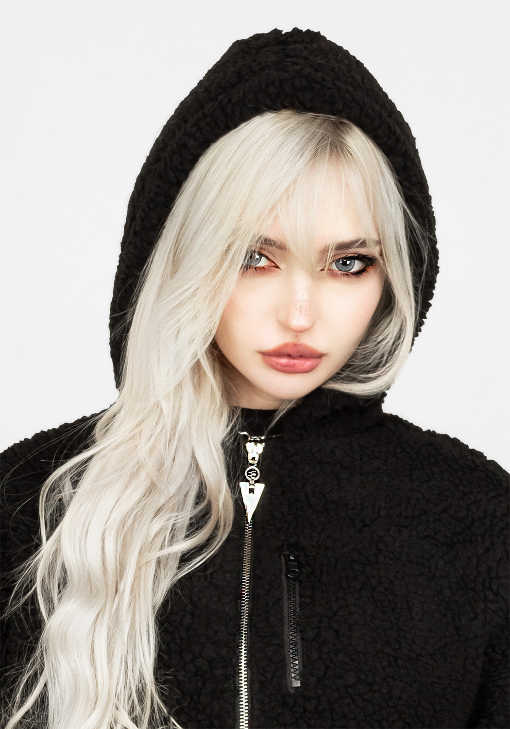Oversized Teddy Jacket with Hood & Zip Pockets | Noctule