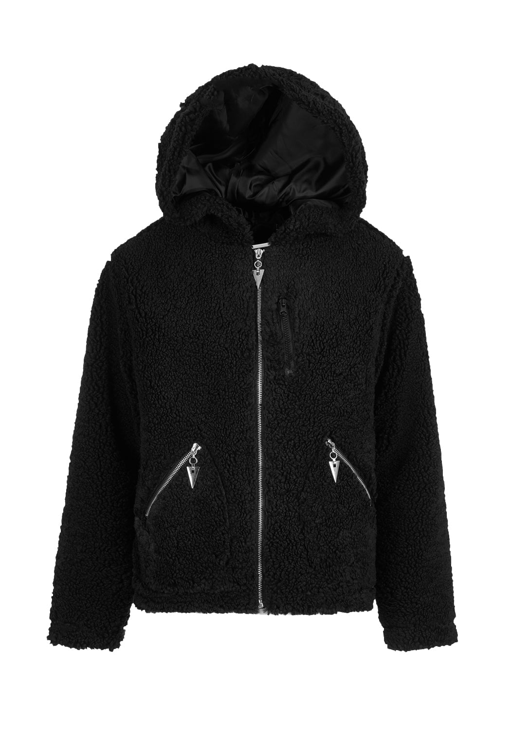Oversized Teddy Jacket with Hood & Zip Pockets | Noctule
