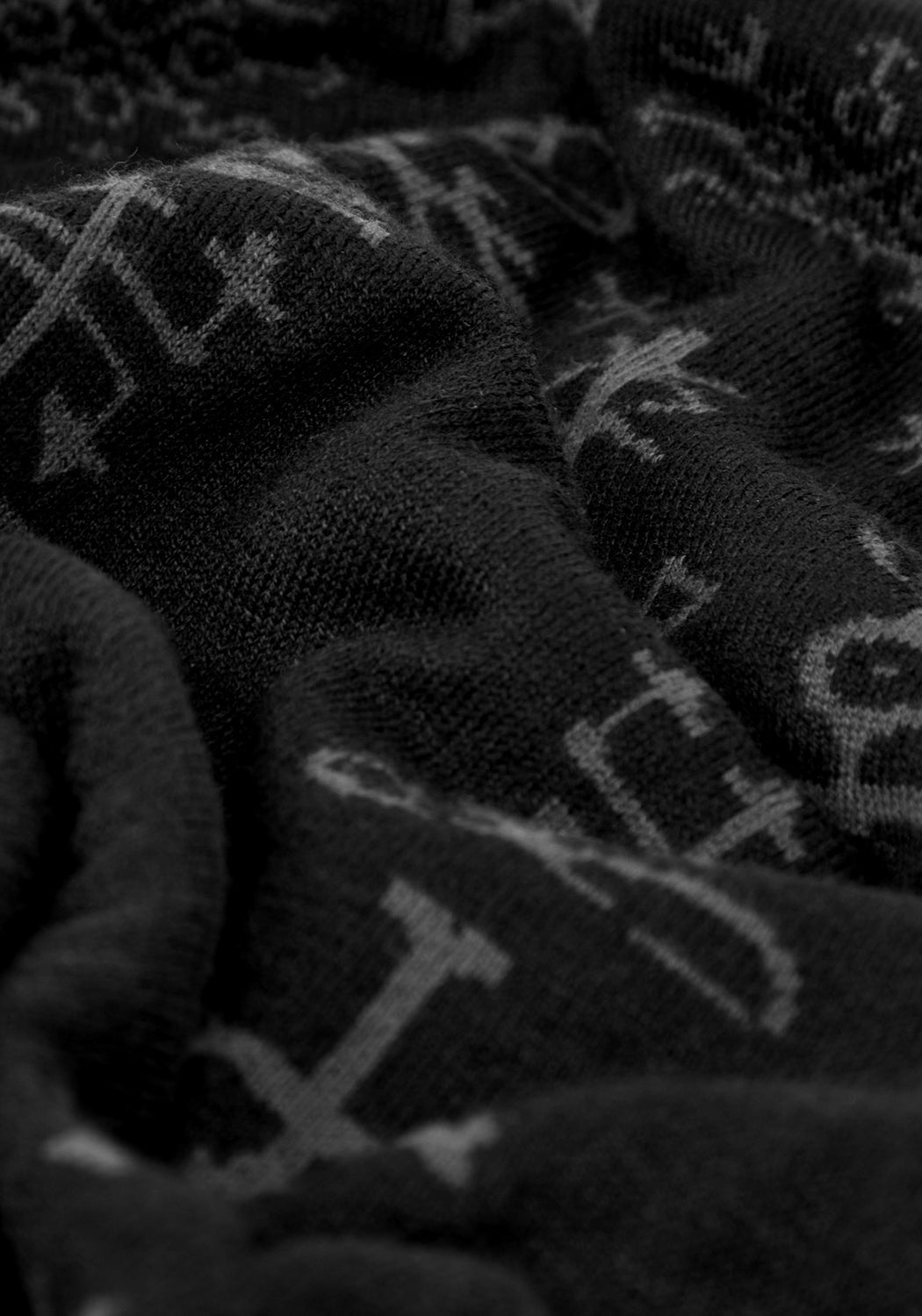 Black Knit Sweater with Occult Symbols & Yule Print | Misrule