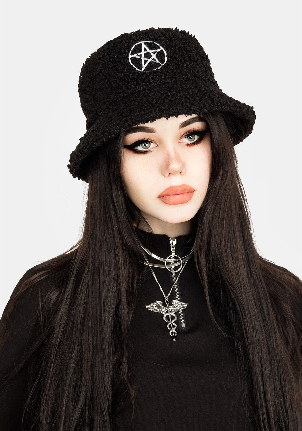 Black Pentacle Bucket Hat with Adjustable Fit | SNUGCRAFT BORG