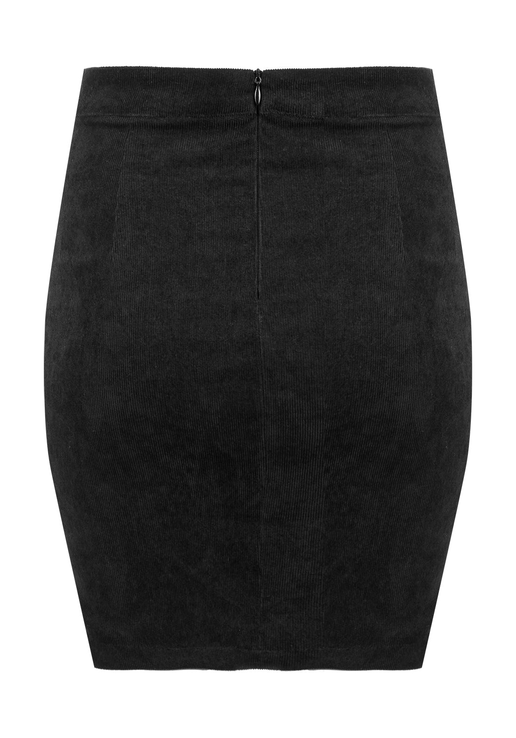 Lace Up Mini Skirt with Mock Corset Detail | Carmilla Black Corduroy