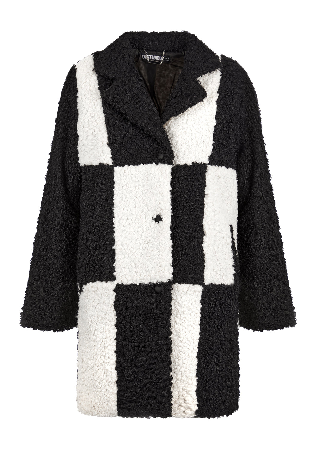 Checkerboard Teddy Coat - Oversized Wool Coat for Women | Dreamtime