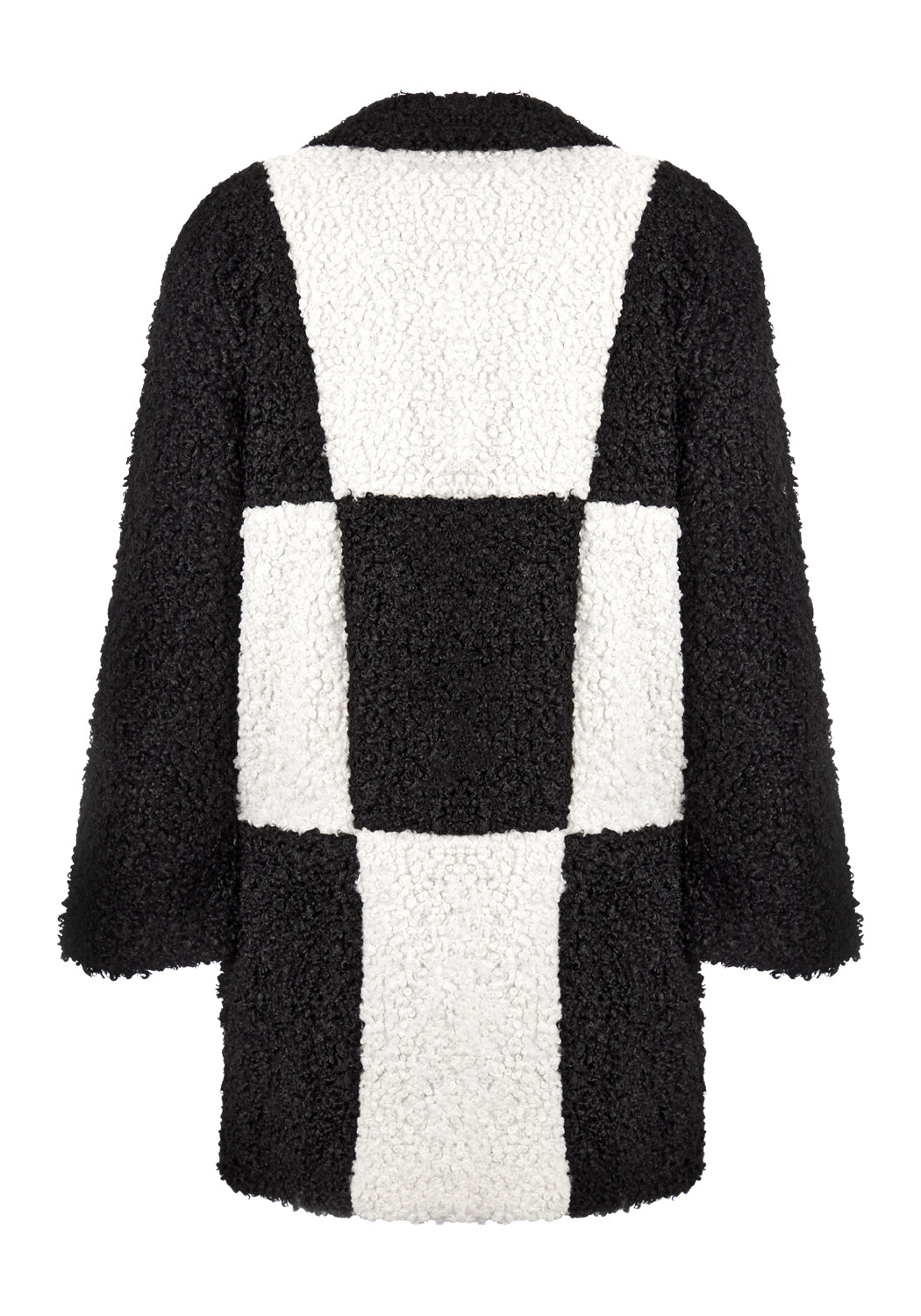Checkerboard Teddy Coat - Oversized Wool Coat for Women | Dreamtime