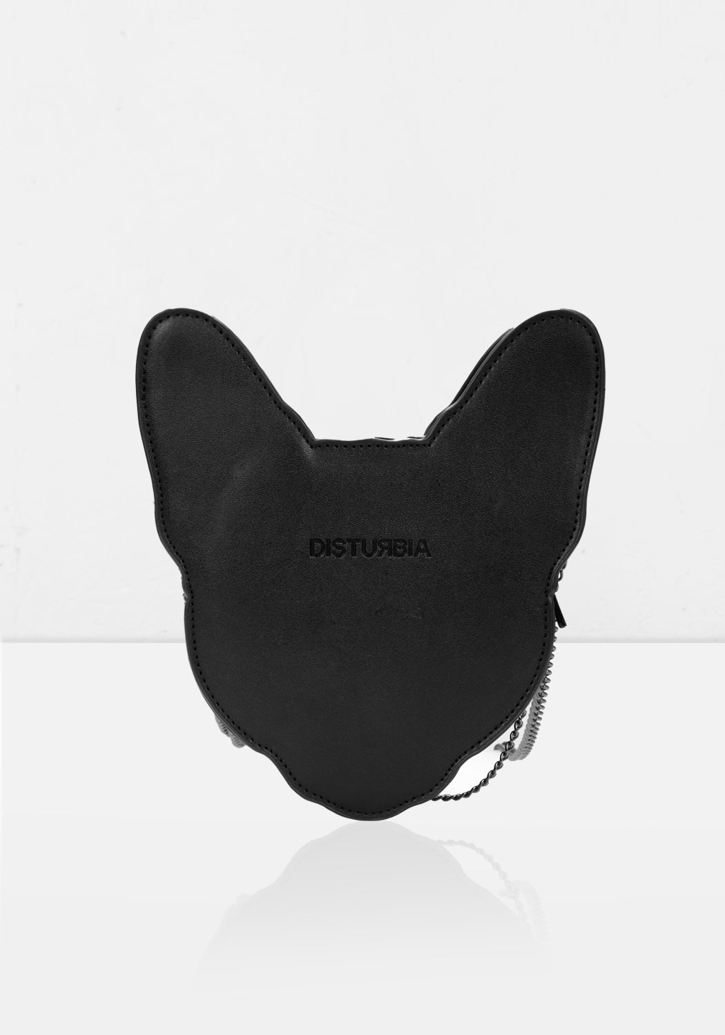 3D Sphynx Head Shoulder Bag with Chain Strap | Faux Leather Gothic Purse
