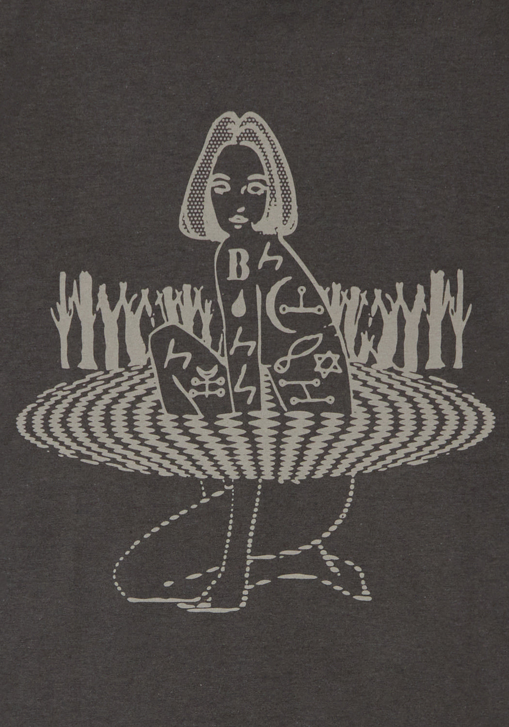 Black Graphic Tee with Demonic Prints | Sustainable Cotton T-Shirt