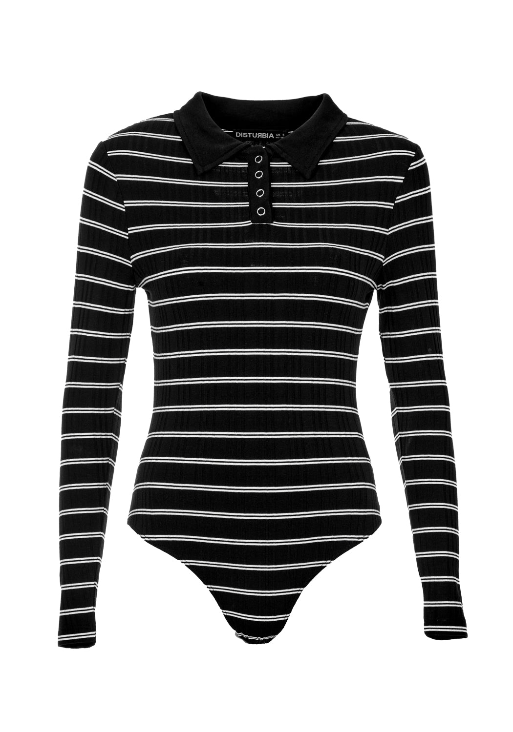 90s Striped Bodysuit with Snap Button Closure | SLASH